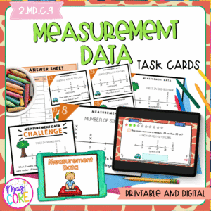 Measurement Data - 2nd Grade Math Task Cards - Print & Digital - 2.MD.C.9