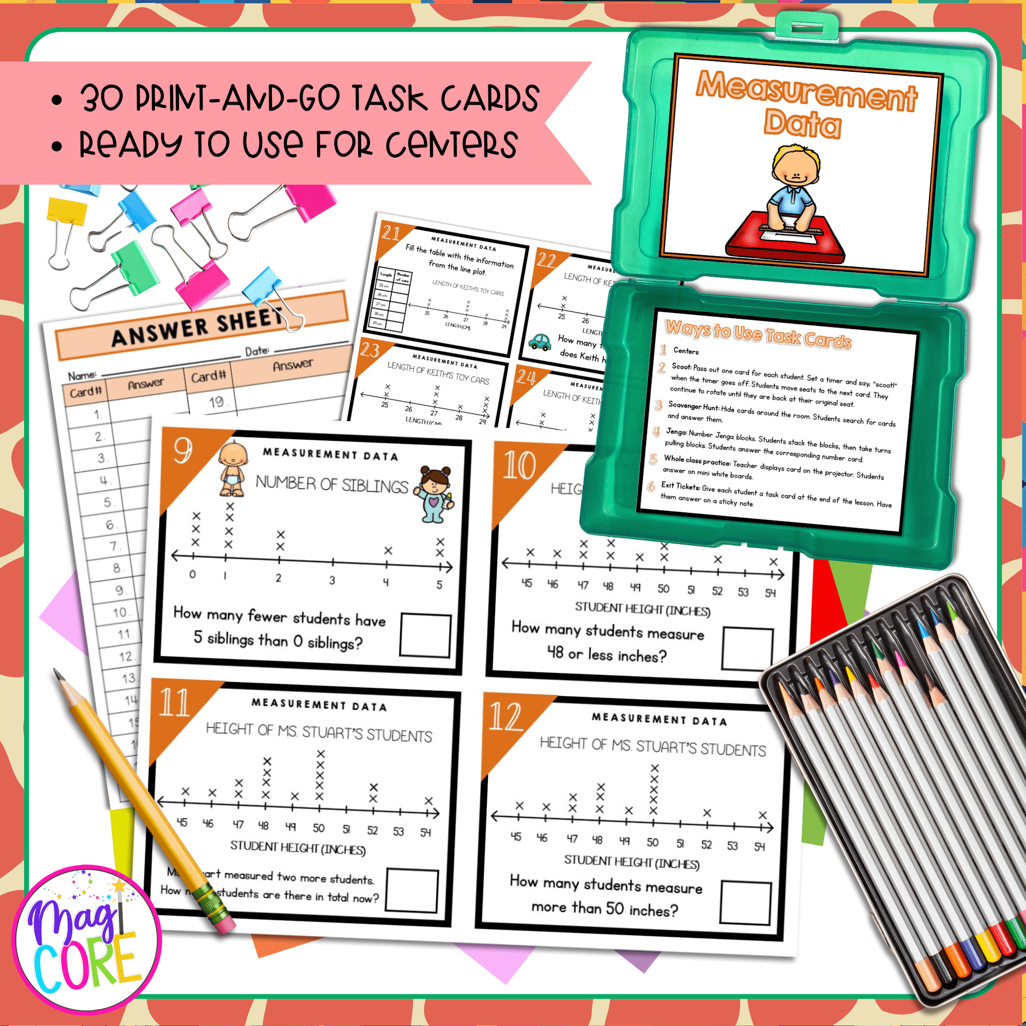 Measurement Data - 2nd Grade Math Task Cards - Print & Digital - 2.MD.C.9 - Image 2