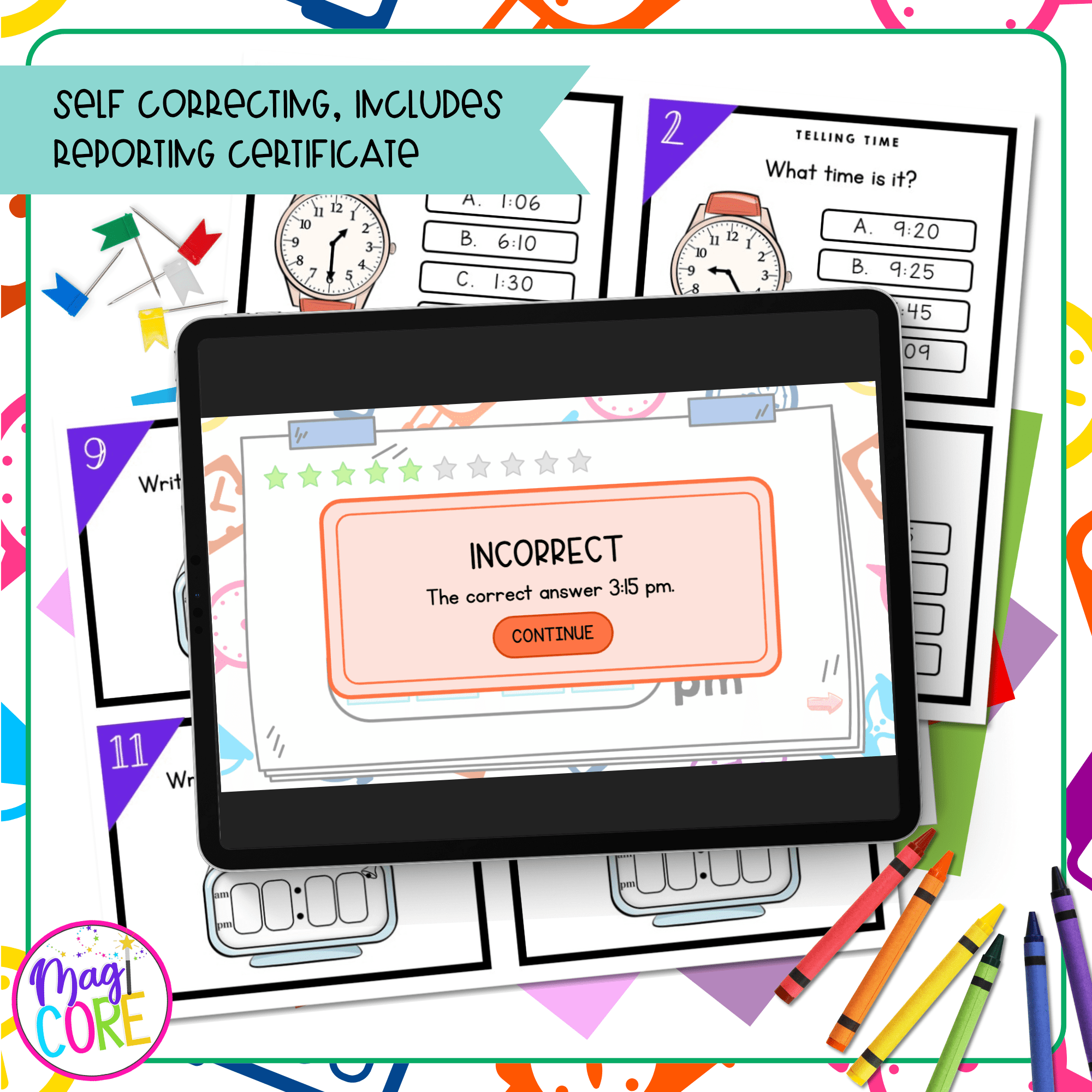 Telling Time to the Nearest 5 Minute - 2nd Grade Math Task Cards - 2.MD.C.7 - Image 3