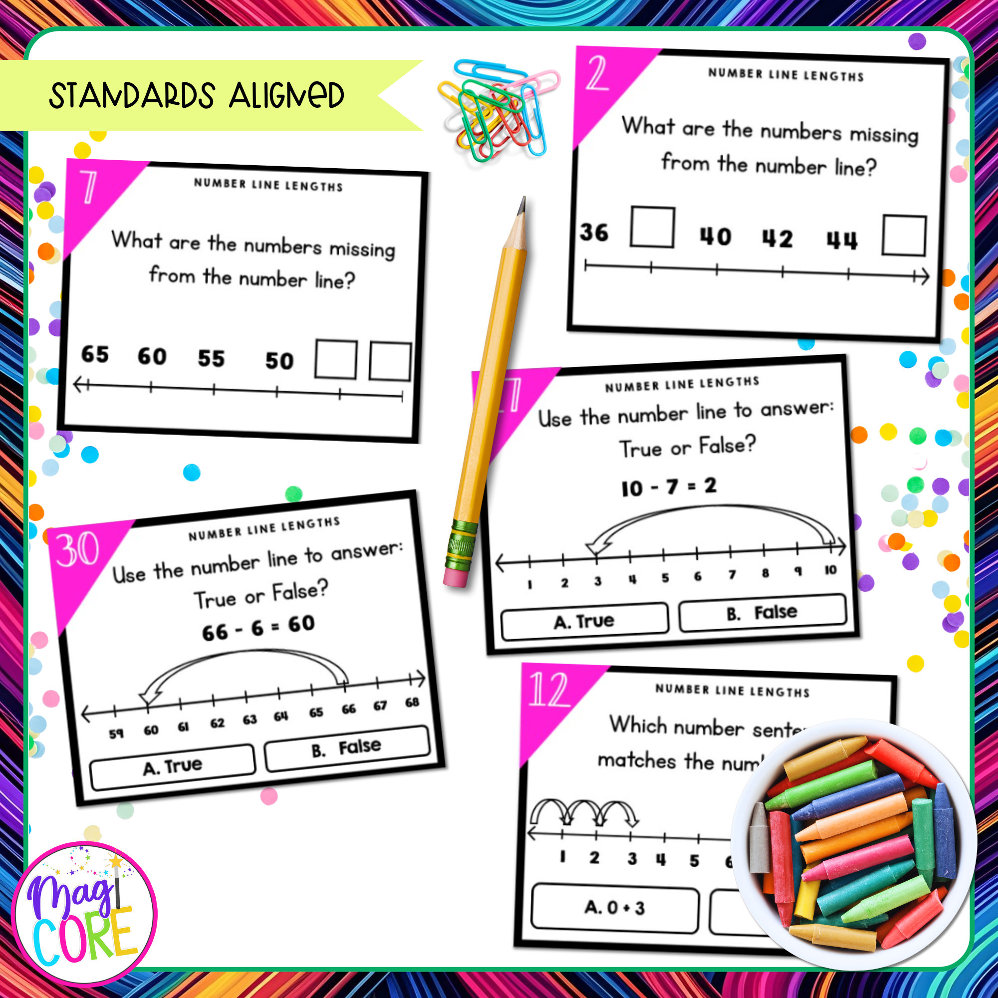 Number Line Lengths, Sums, & Differences - 2nd Grade Math Task Cards - 2.MD.B.6 - Image 4