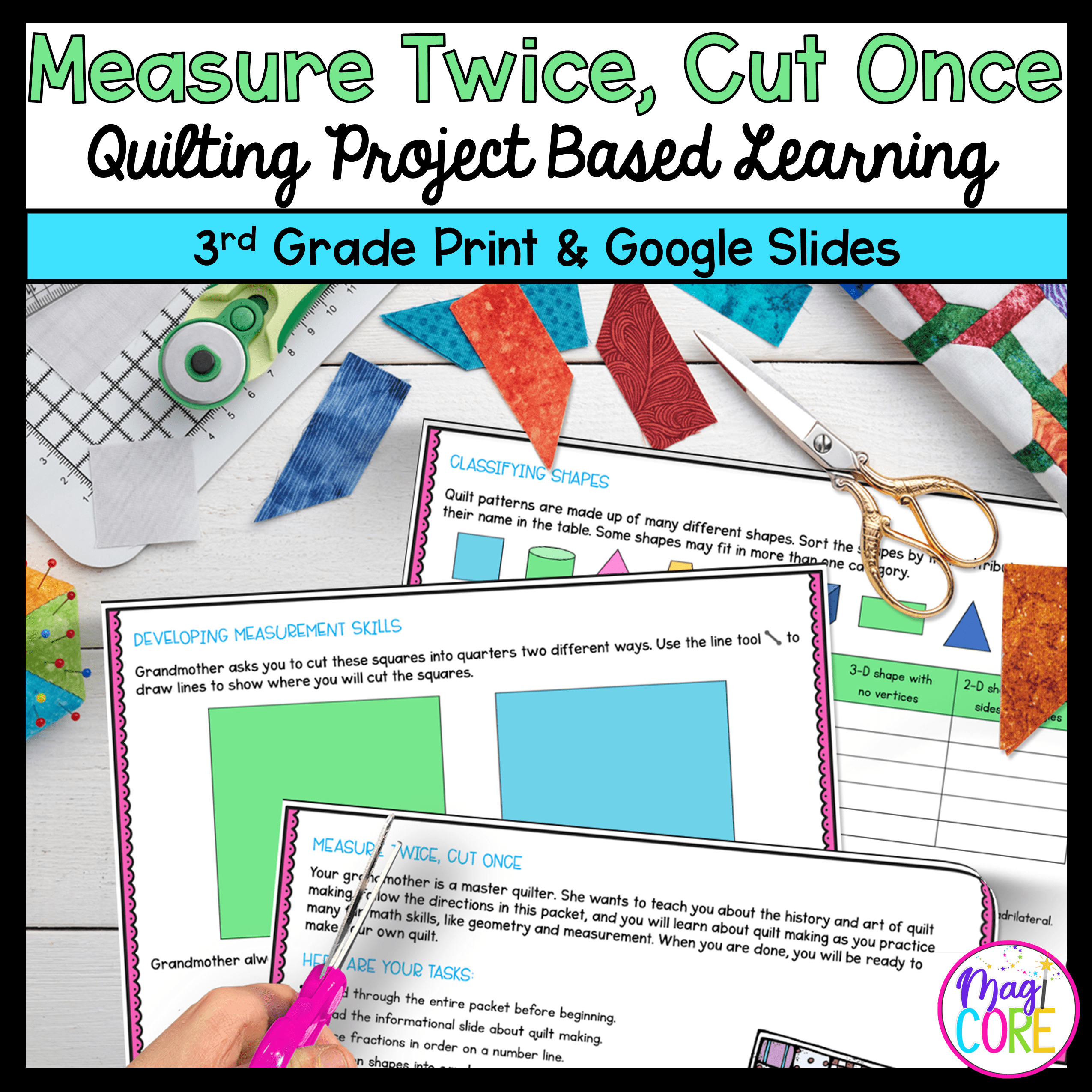 Measurement & Geometry - 3rd Grade - Make A Quilt Project Based Learning