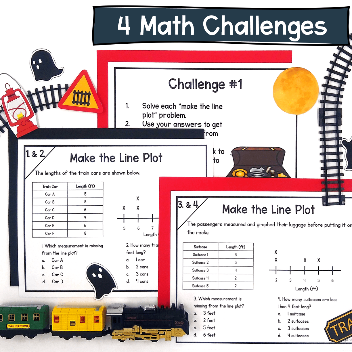Line Plots & Measurement Data - 2nd Grade Math Halloween Escape Room & Webscape™ - Image 2