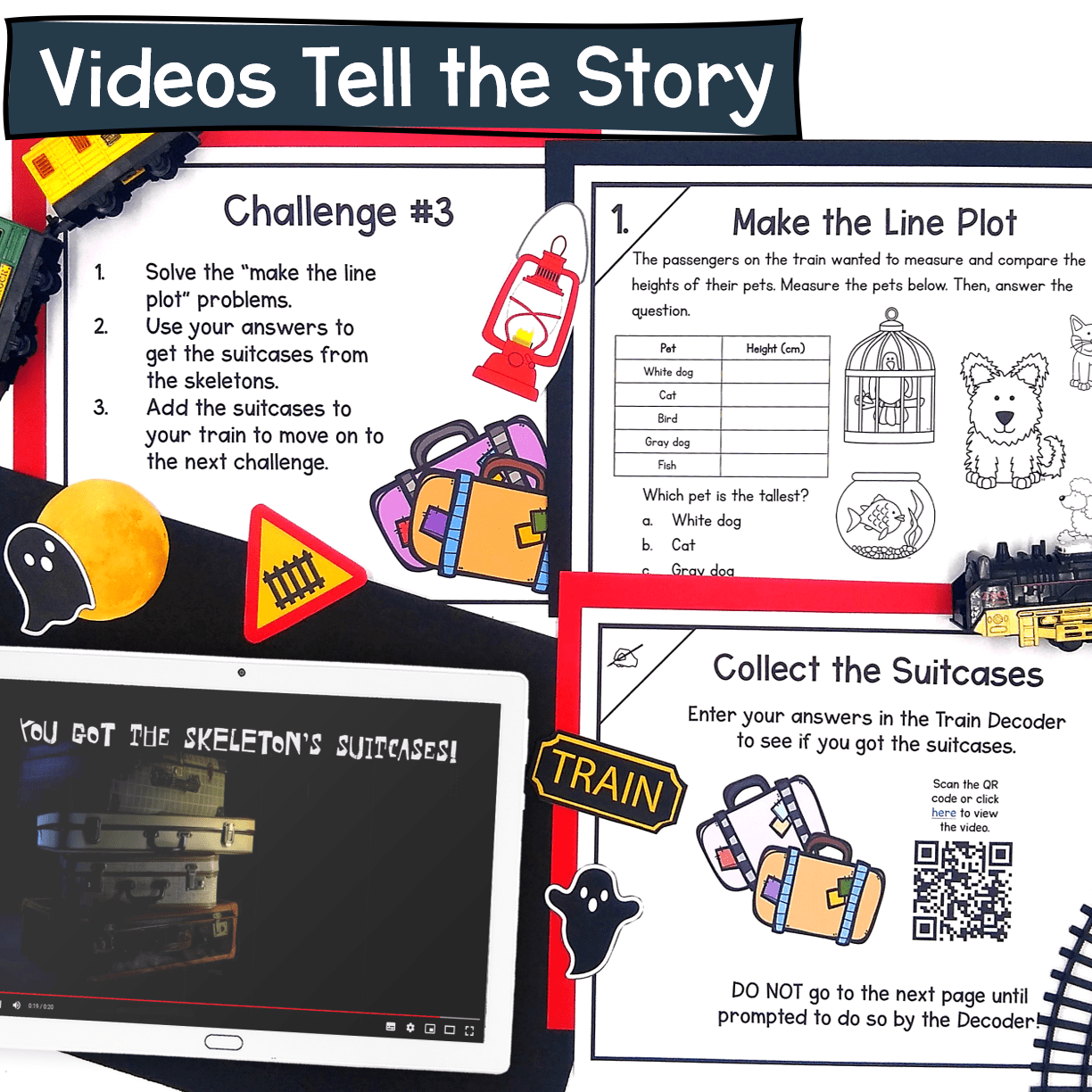 Line Plots & Measurement Data - 2nd Grade Math Halloween Escape Room & Webscape™ - Image 3