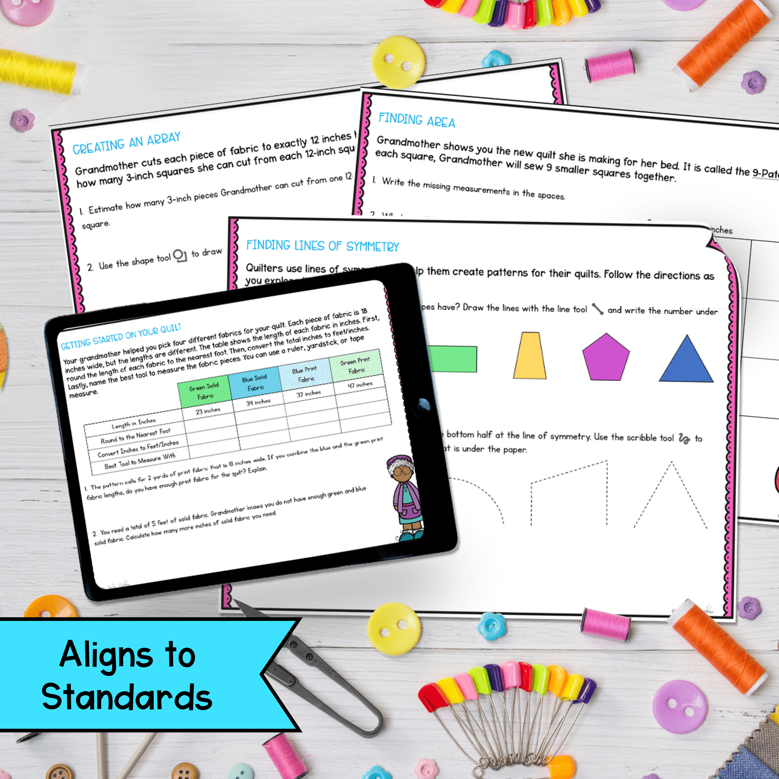 Measurement & Geometry - 3rd Grade Math - Make A Quilt Project Based Learning - Image 3