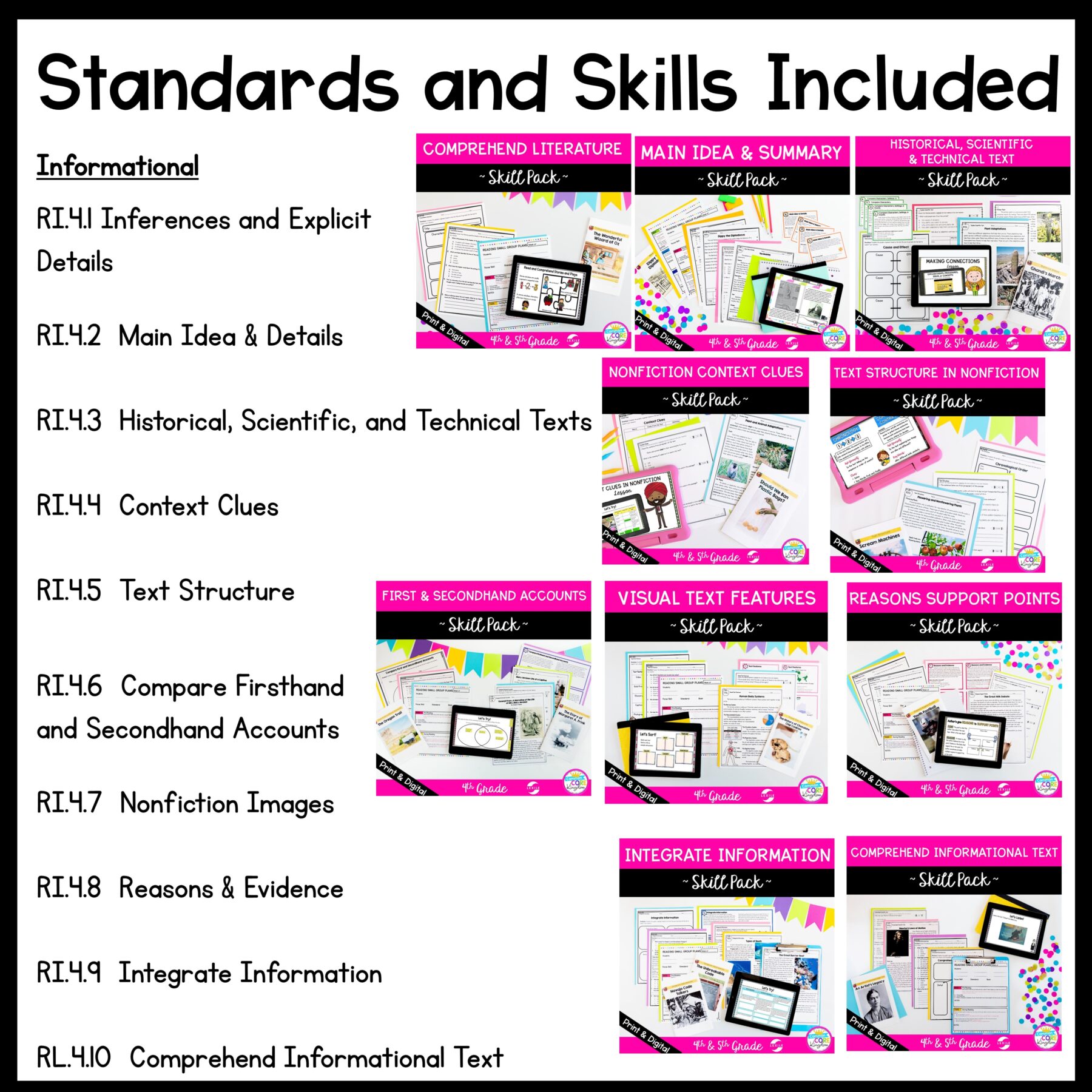 4th Grade Reading Comprehension Curriculum - Full Year Bundle - Digital & Print - Image 8