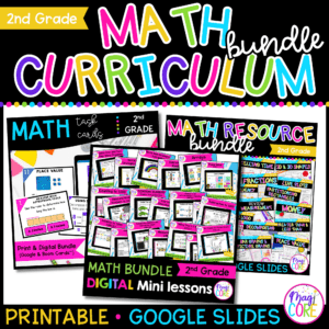 2nd Grade Math Curriculum Full Year Bundle - Mini-Lessons, Units & Task Cards