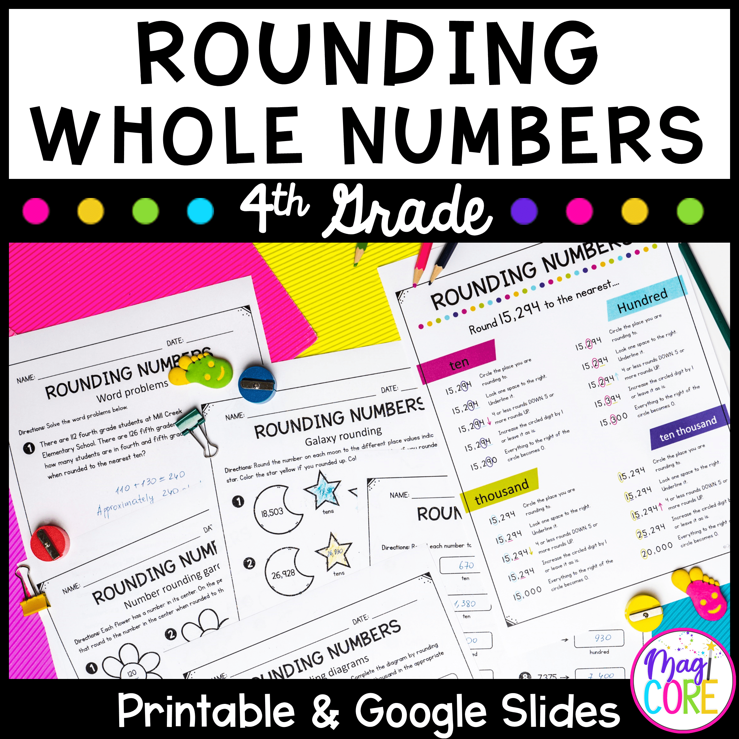 Rounding Whole Numbers - 4th Grade Math - Print & Digital - 4.NBT.A.3