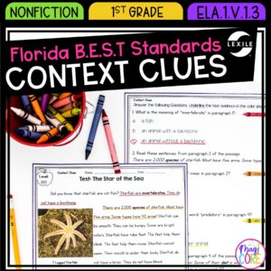 Context Clues - 1st Grade Florida BEST Standards - B.E.S.T. ELA.1.V.1.3