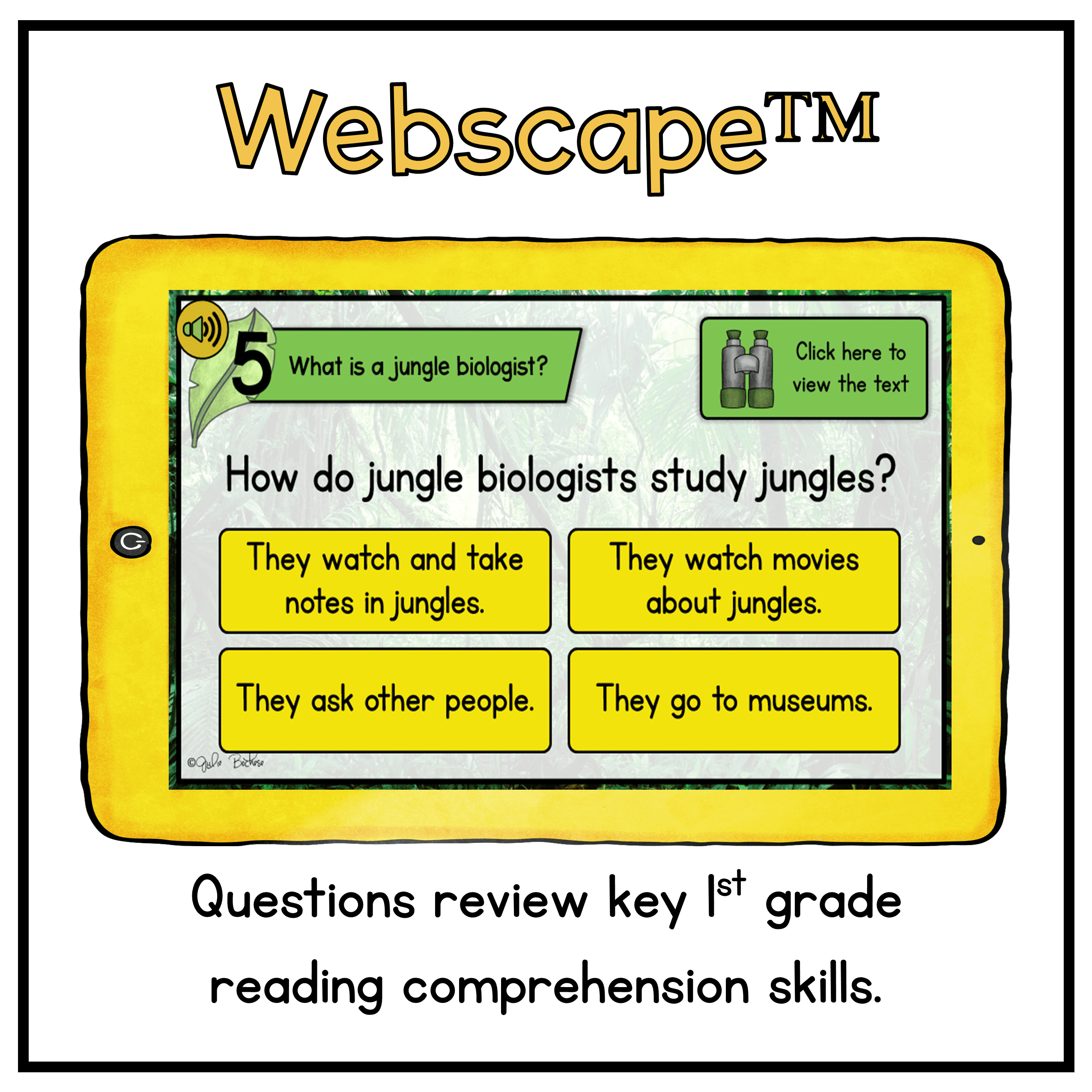 Ask & Answer Questions Safari Webscape™ Escape Room - 1st Grade - Image 12