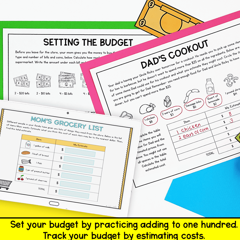 2nd Grade Math PBL Add, Subtract & Money Supermarket Project Based Learning - Image 2
