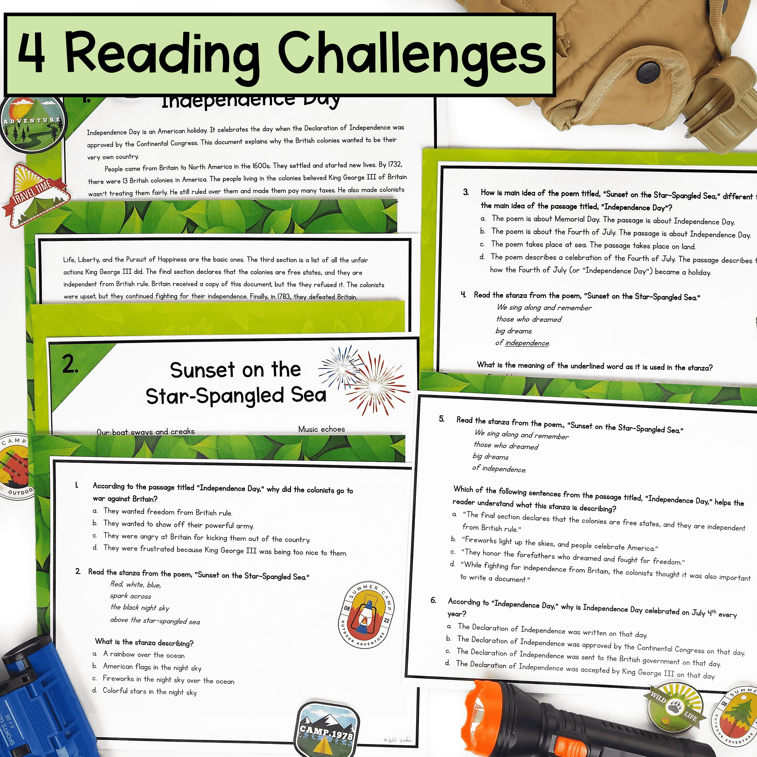 Paired Passages Fiction Nonfiction Camping Escape Room & Webscape 2nd 3rd Grade - Image 2