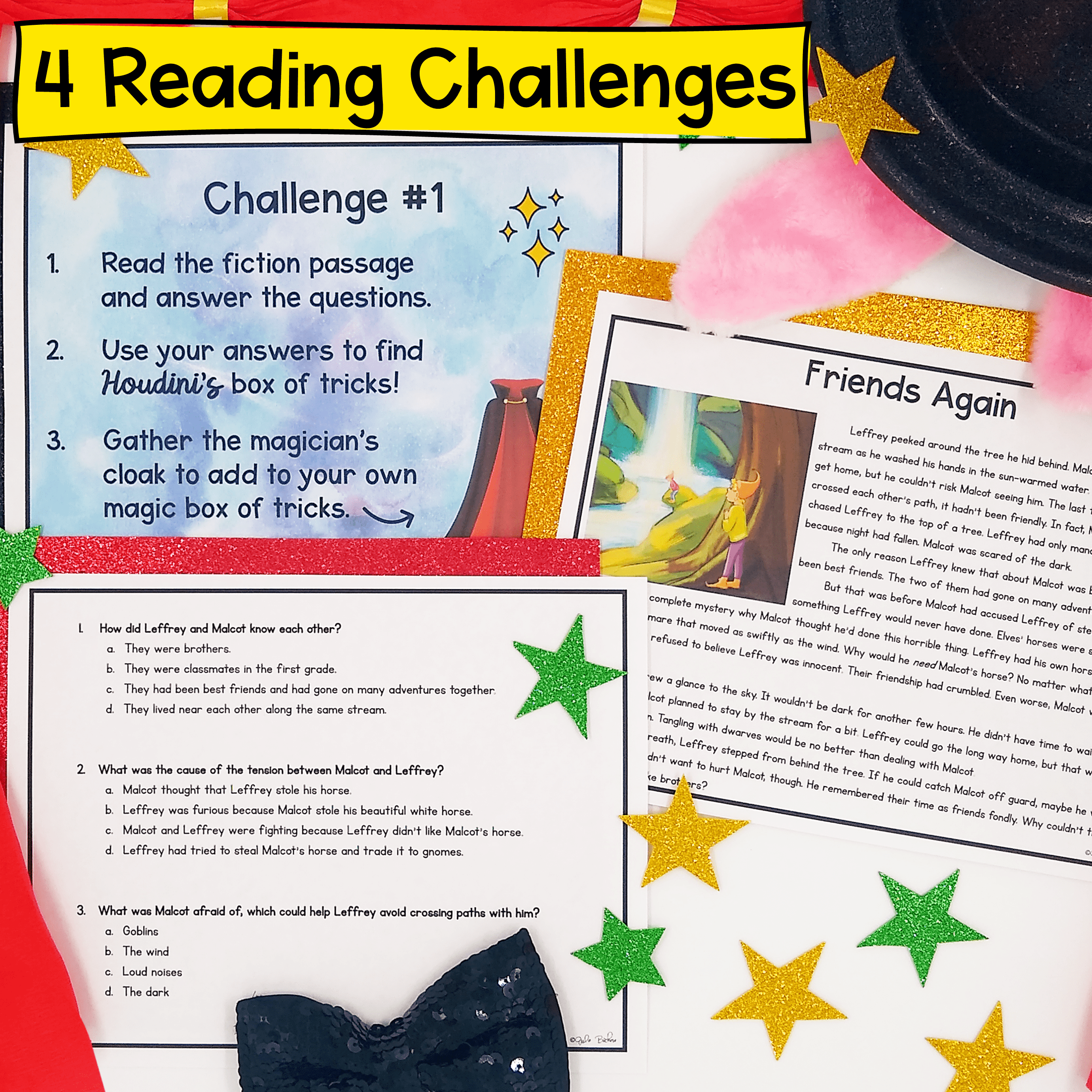 Houdini's Reading Comprehension Review Escape Room & Webscape™ 2nd 3rd Grade ELA - Image 2