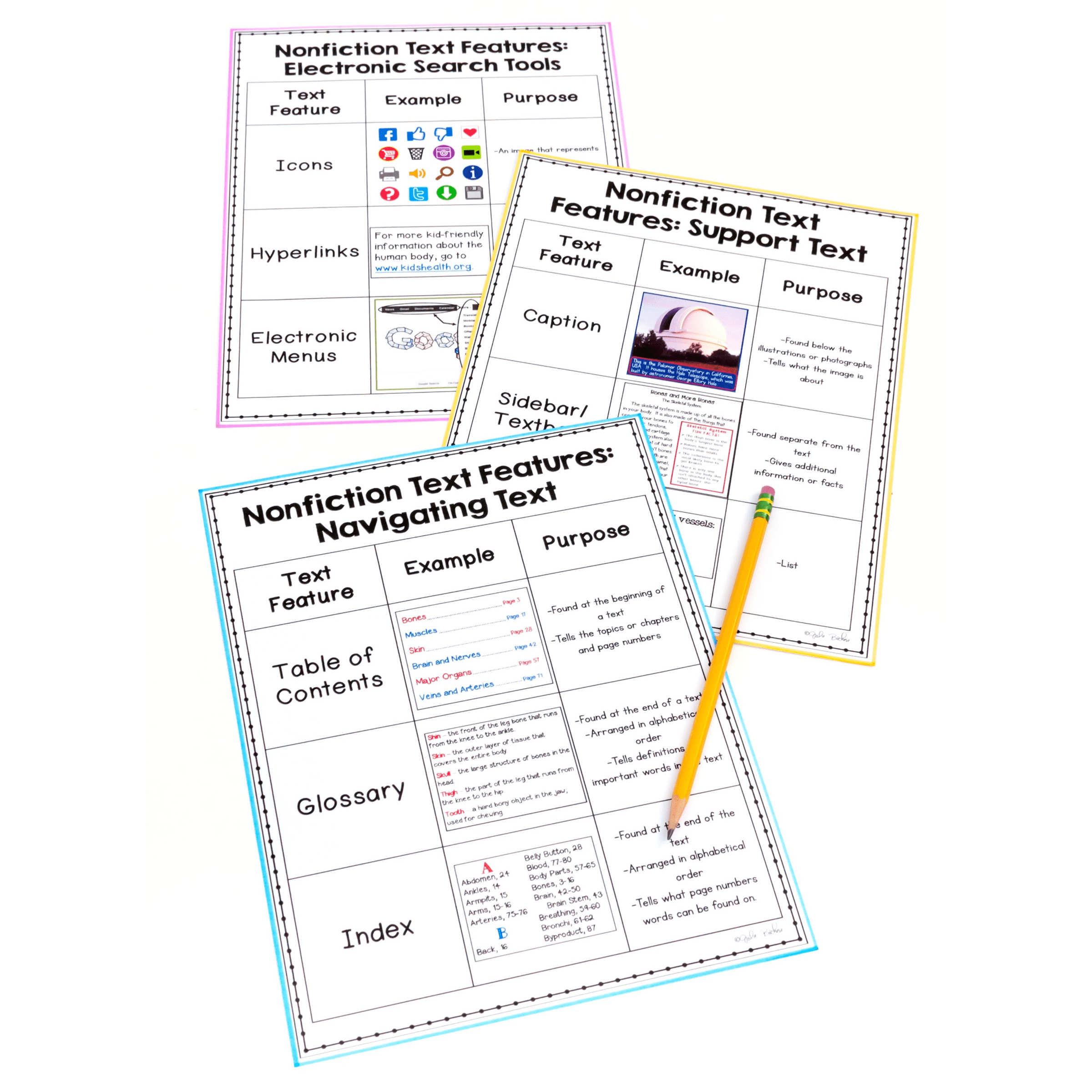 Text Features - 1st Grade Florida BEST Standards - B.E.S.T. ELA.1.R.2.1 - Image 2