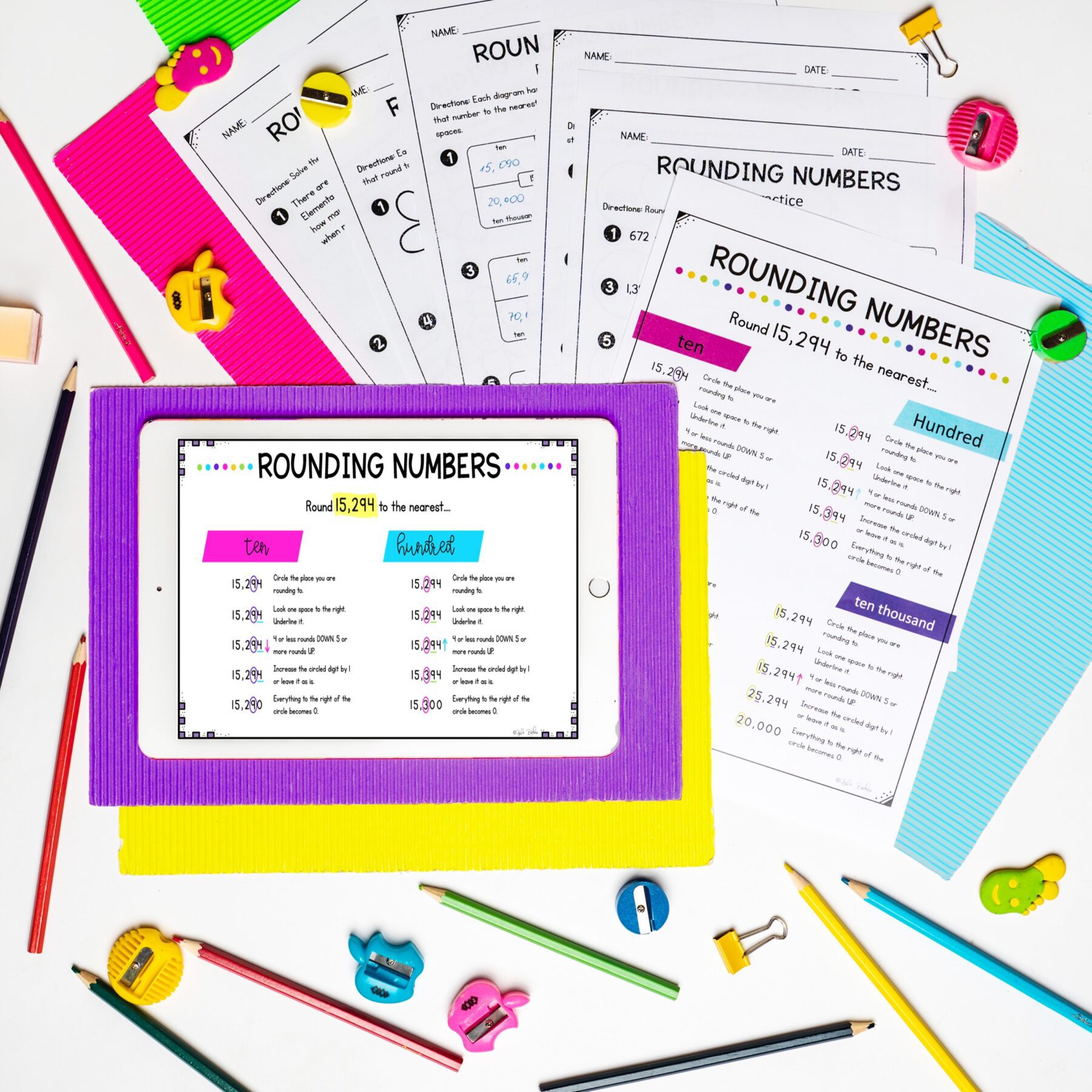 Rounding Whole Numbers - 4th Grade Math - Print & Digital - 4.NBT.A.3 - Image 3
