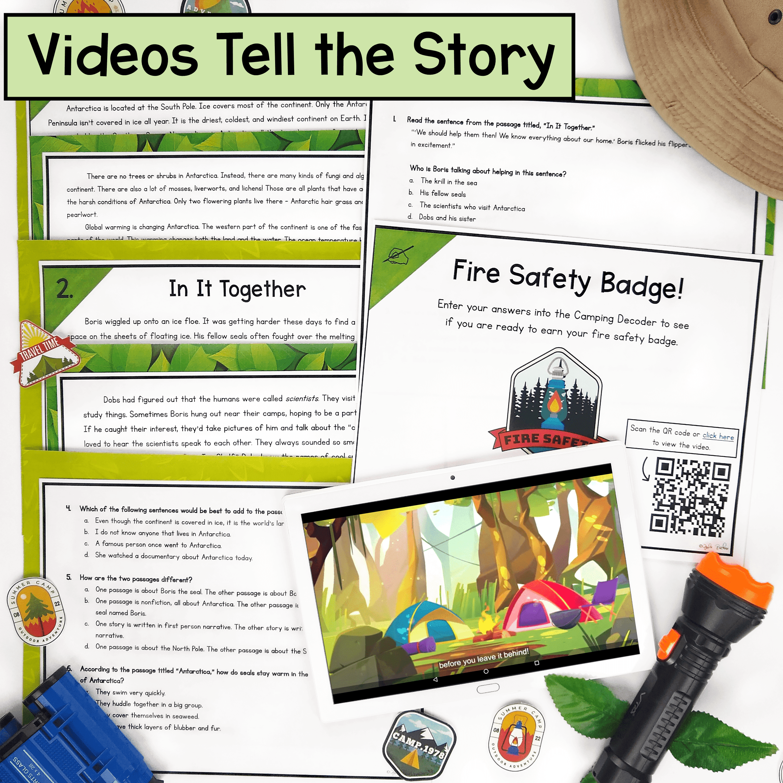 Paired Passages Fiction Nonfiction Camping Escape Room & Webscape 2nd 3rd Grade - Image 3