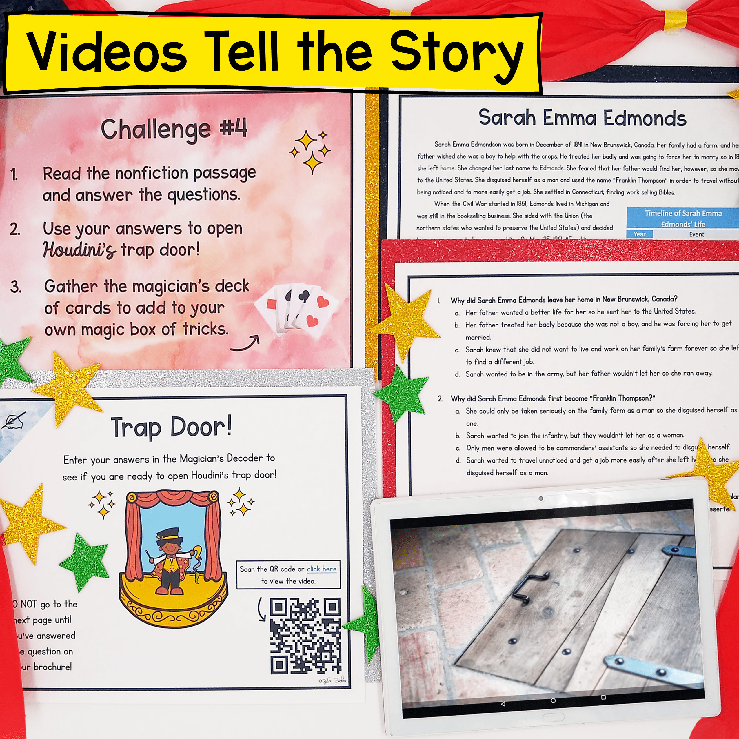 Houdini's Reading Comprehension Review Escape Room & Webscape 4th 5th Grade ELA - Image 3