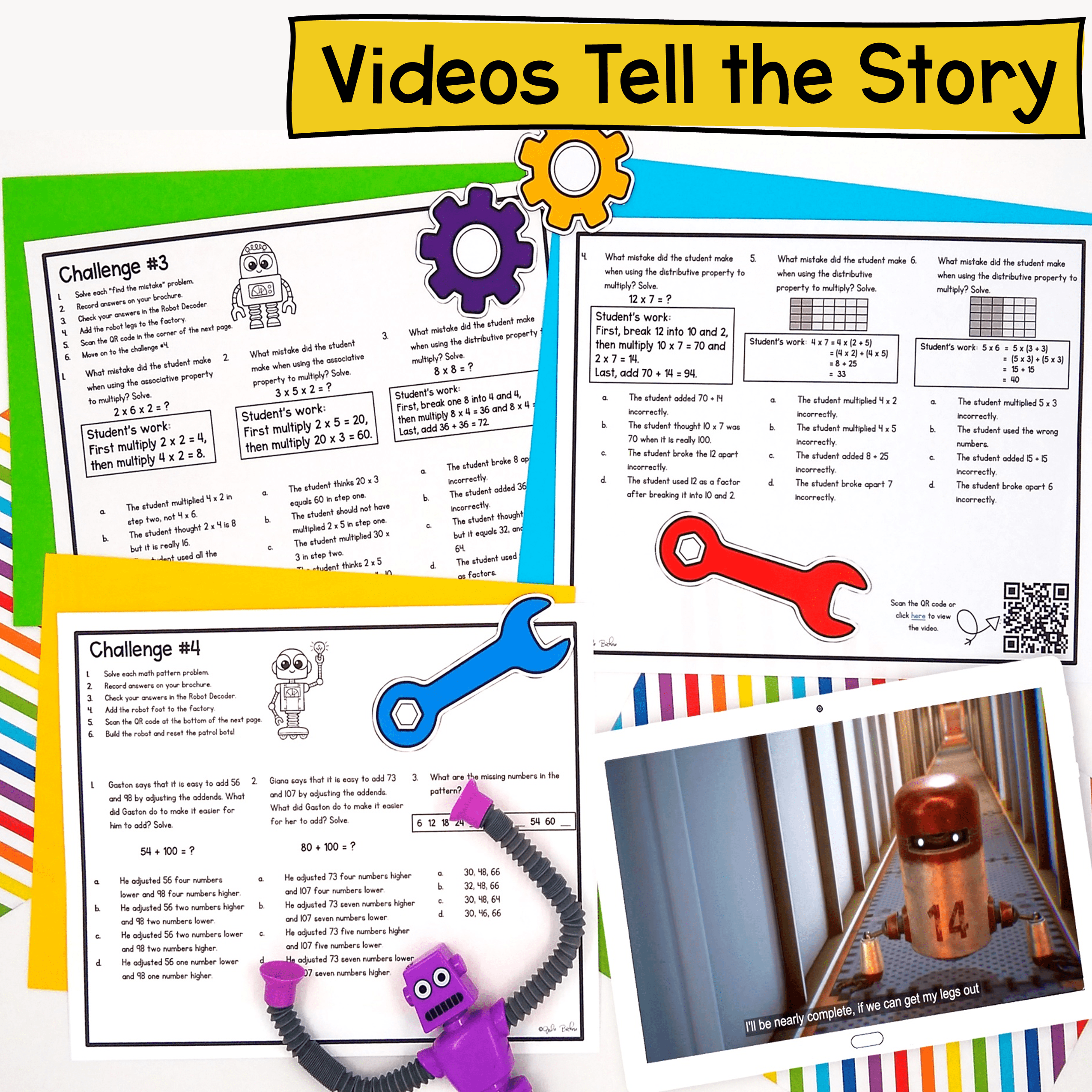 Add & Subtract within 1000 & Add Four 2 Digit Numbers 2nd Grade Math Escape Room - Image 3