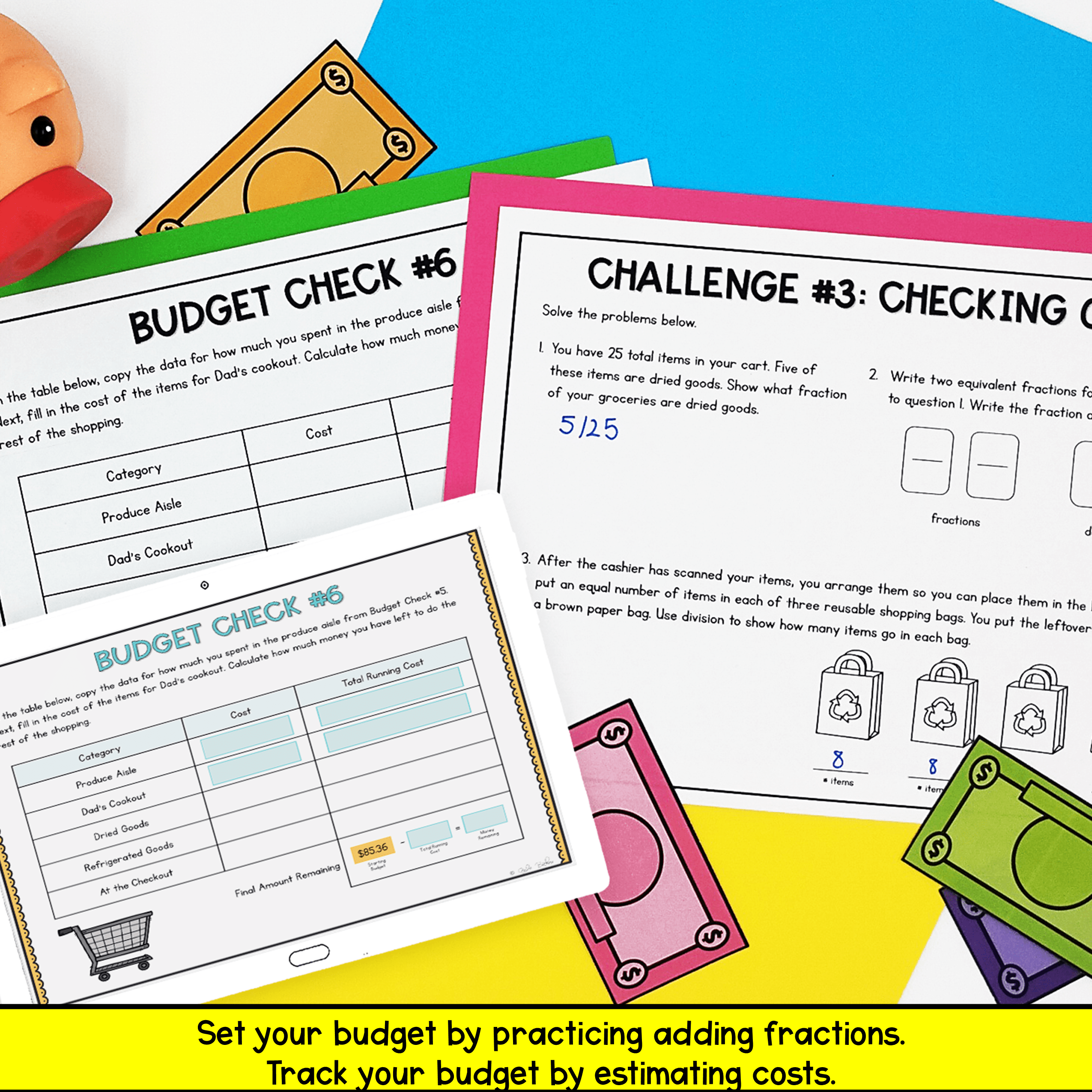 4th Grade Math PBL - Budget & Money Supermarket Spree Project Based Learning - Image 3