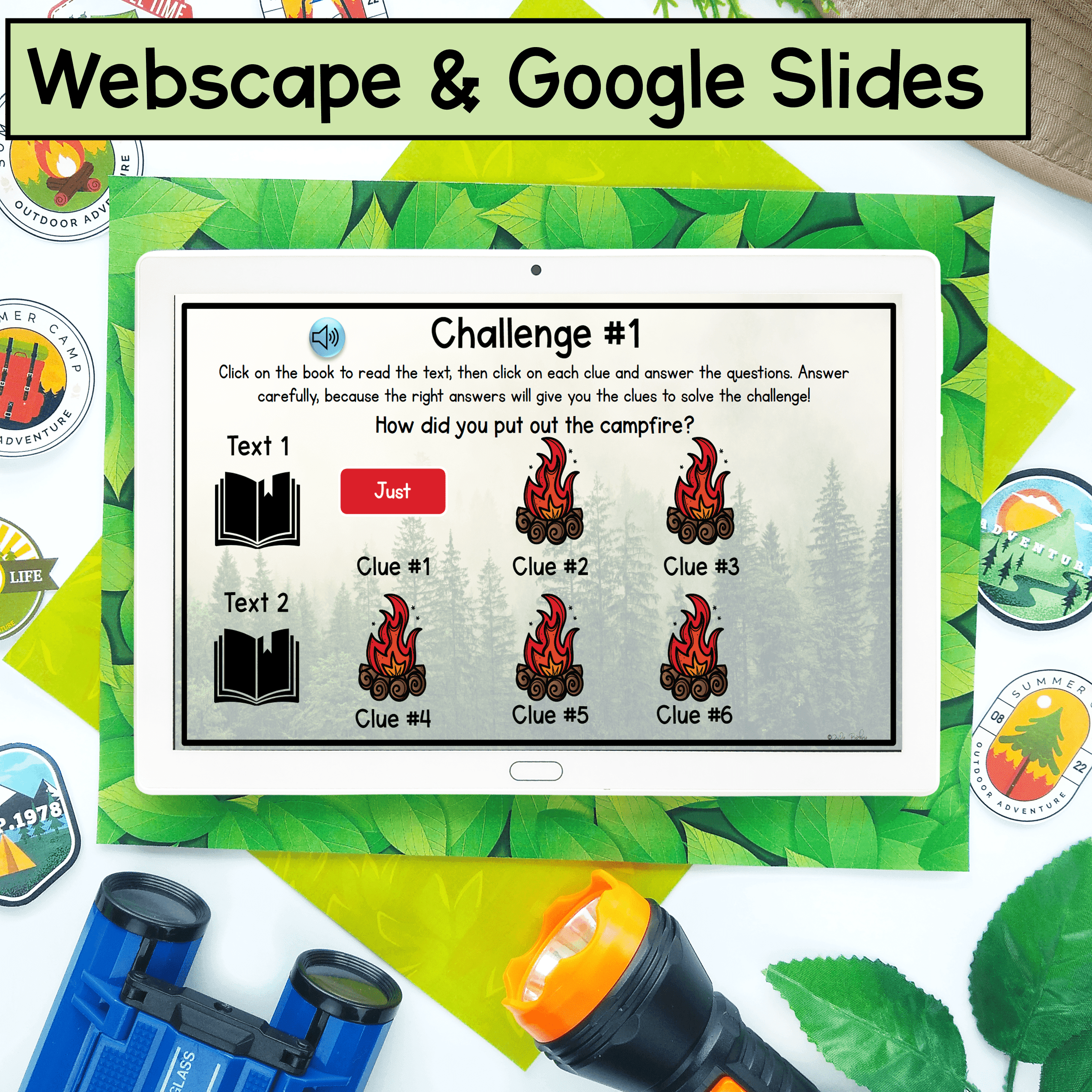 Paired Passages Fiction Nonfiction Camping Escape Room & Webscape 2nd 3rd Grade - Image 4
