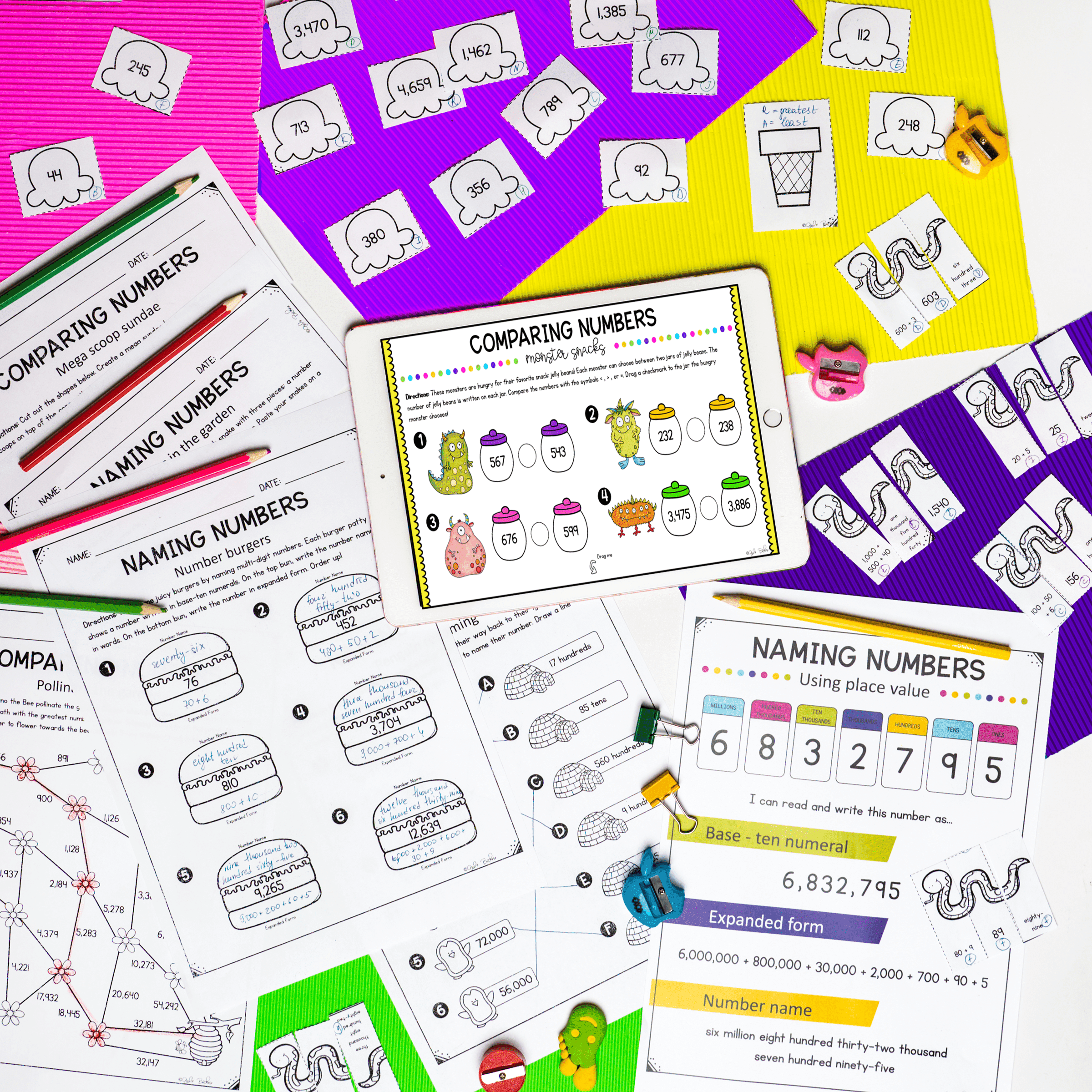 Naming & Comparing Numbers - 4th Grade Math - Print & Digital - 4.NBT.A.2 - Image 7