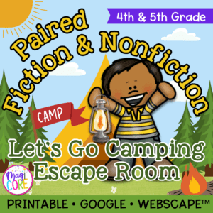 Paired Fiction & Nonfiction Camping Escape Room & Webscape™ - 4th & 5th Grade