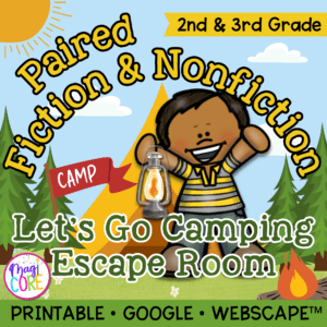 Paired Fiction & Nonfiction Camping Escape Room & Webscape™ - 2nd & 3rd Grade