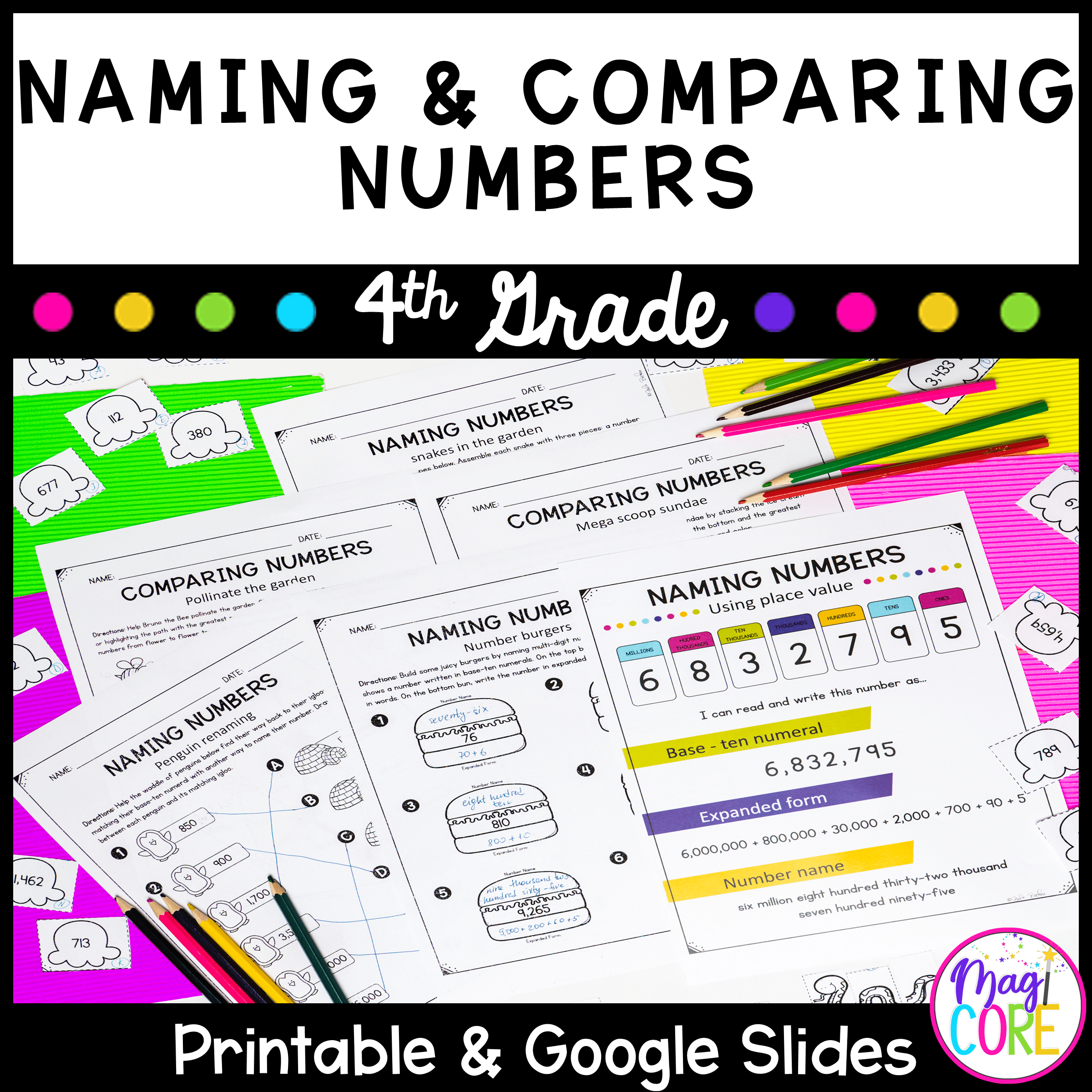 Naming & Comparing Numbers - 4th Grade Math - Print & Digital - 4.NBT.A.2