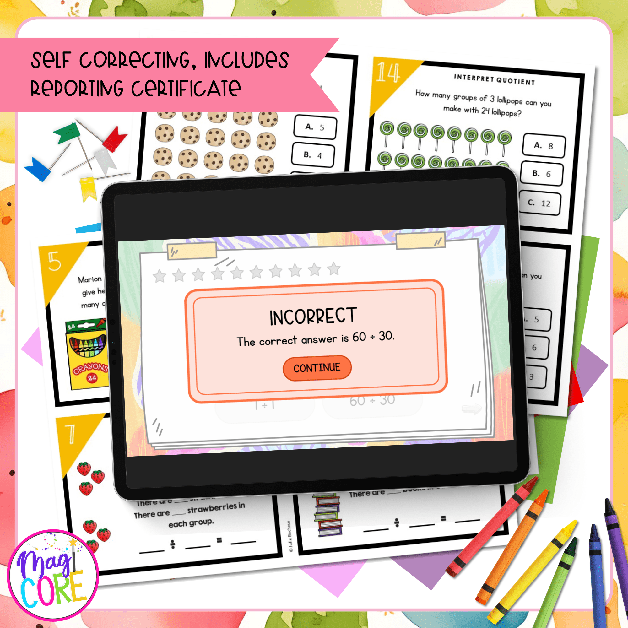 Interpret Whole Number Quotients - 3rd Grade Math Task Cards - 3.OA.A.2 - Image 3