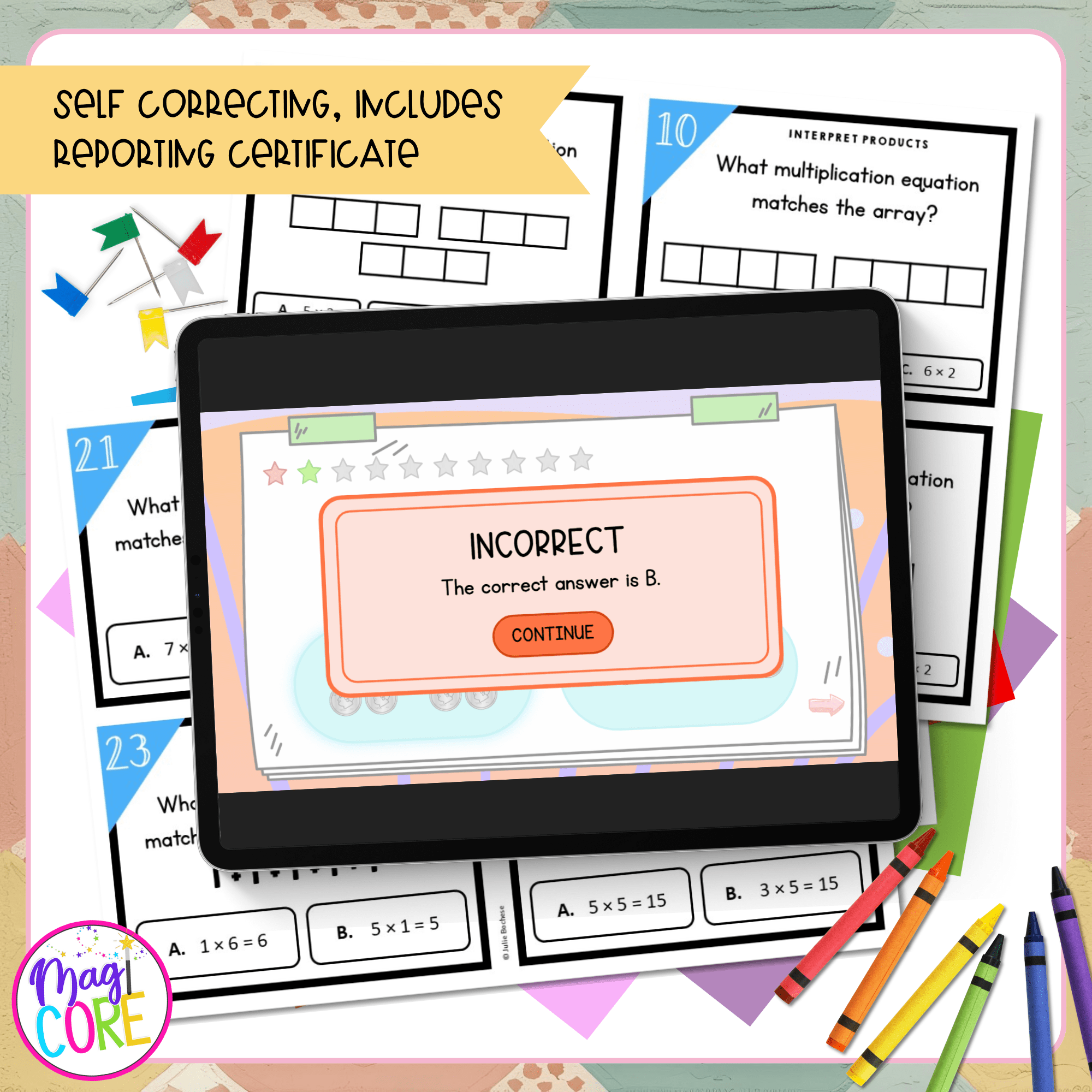 Interpret Products of Whole Numbers - 3rd Grade Math Task Cards - 3.OA.A.1 - Image 3