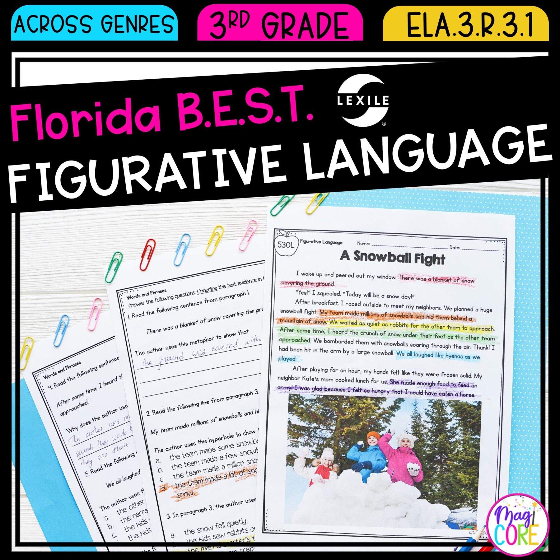 Figurative Language - 3rd Grade Florida BEST Standards - ELA.3.R.3.1