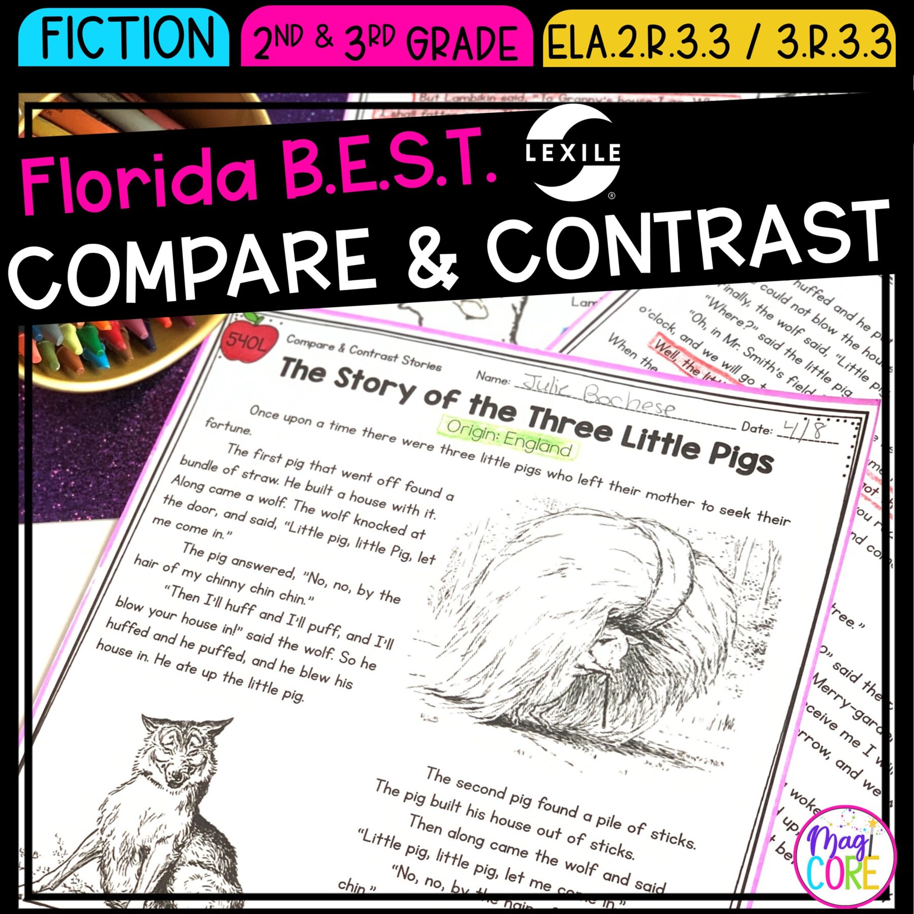 Compare & Contrast - 2nd & 3rd Florida BEST Standards - ELA.2.R.3.3/3.R.3.3