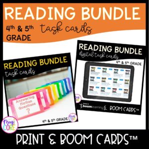 Reading Task Card Bundle - Print and Boom Learning 4th and 5th Grade