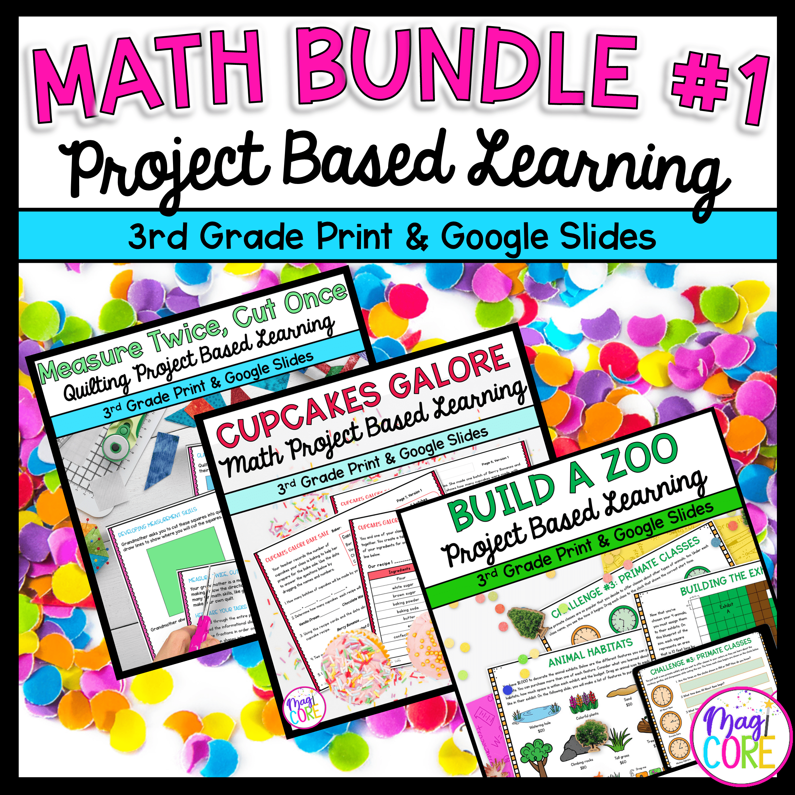 Project Based Learning Math Bundle #1 - 3rd Grade Math PBL