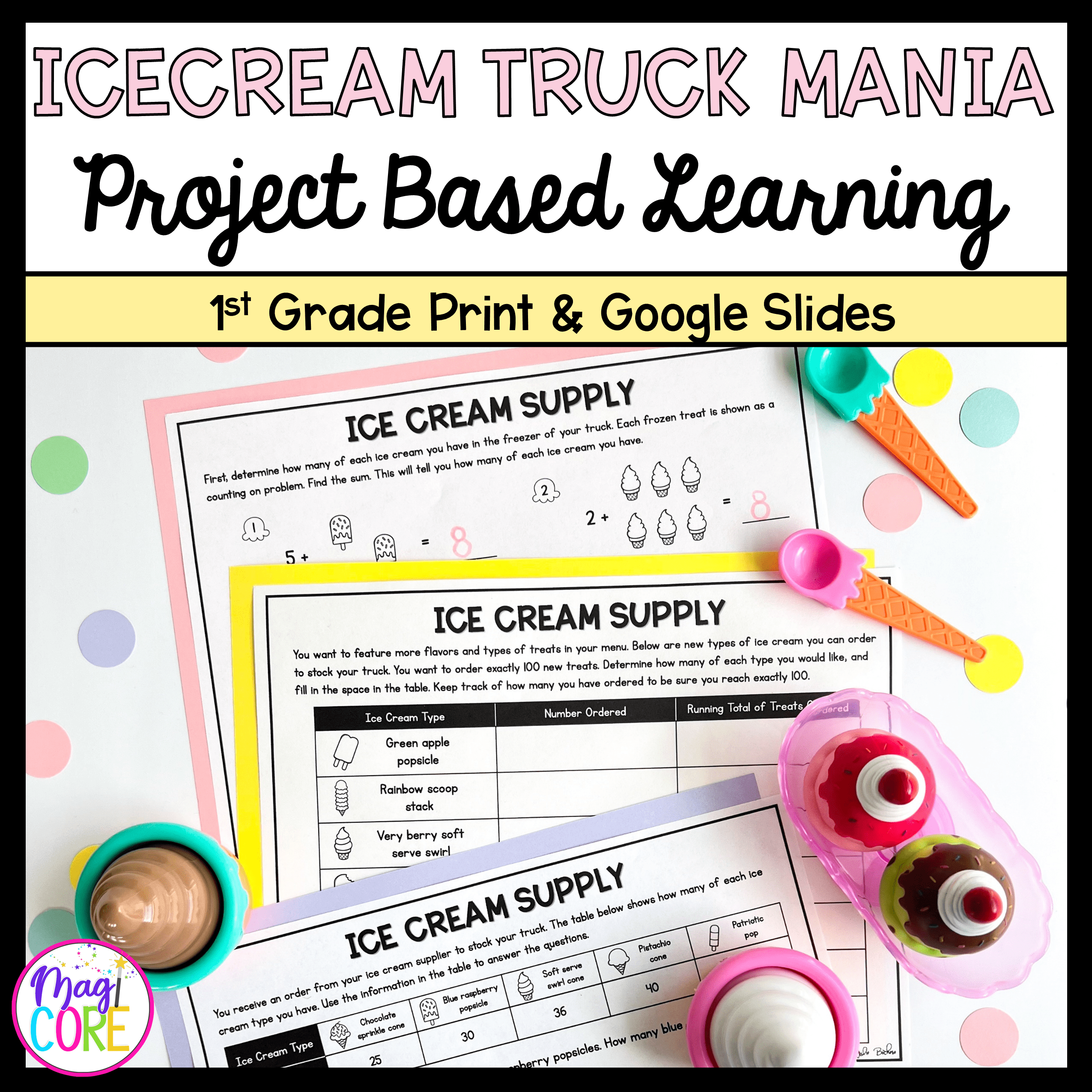 1st Grade Math PBL - Ice Cream Truck Project Based Learning
