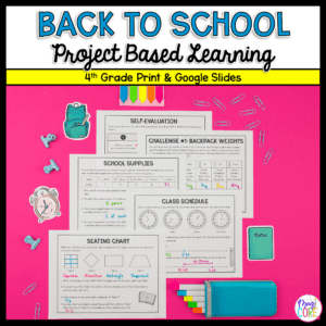 4th Grade Project Based Learning Math Activities - Back To School Math PBL Games