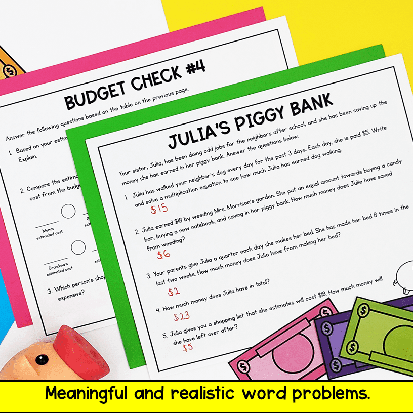 3rd Grade Math PBL - Budget & Money Supermarket Spree Project Based Learning - Image 2