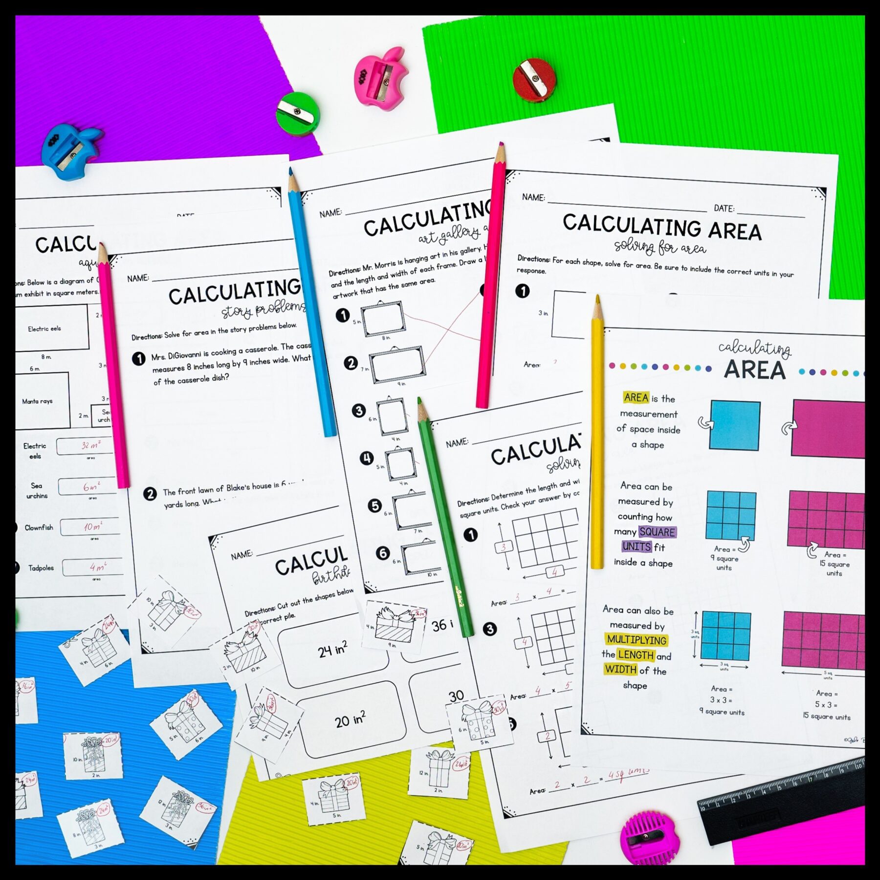 Calculating Area - 3rd Grade Math Unit - Printable & Digital Formats 3.MD.C.7 - Image 2