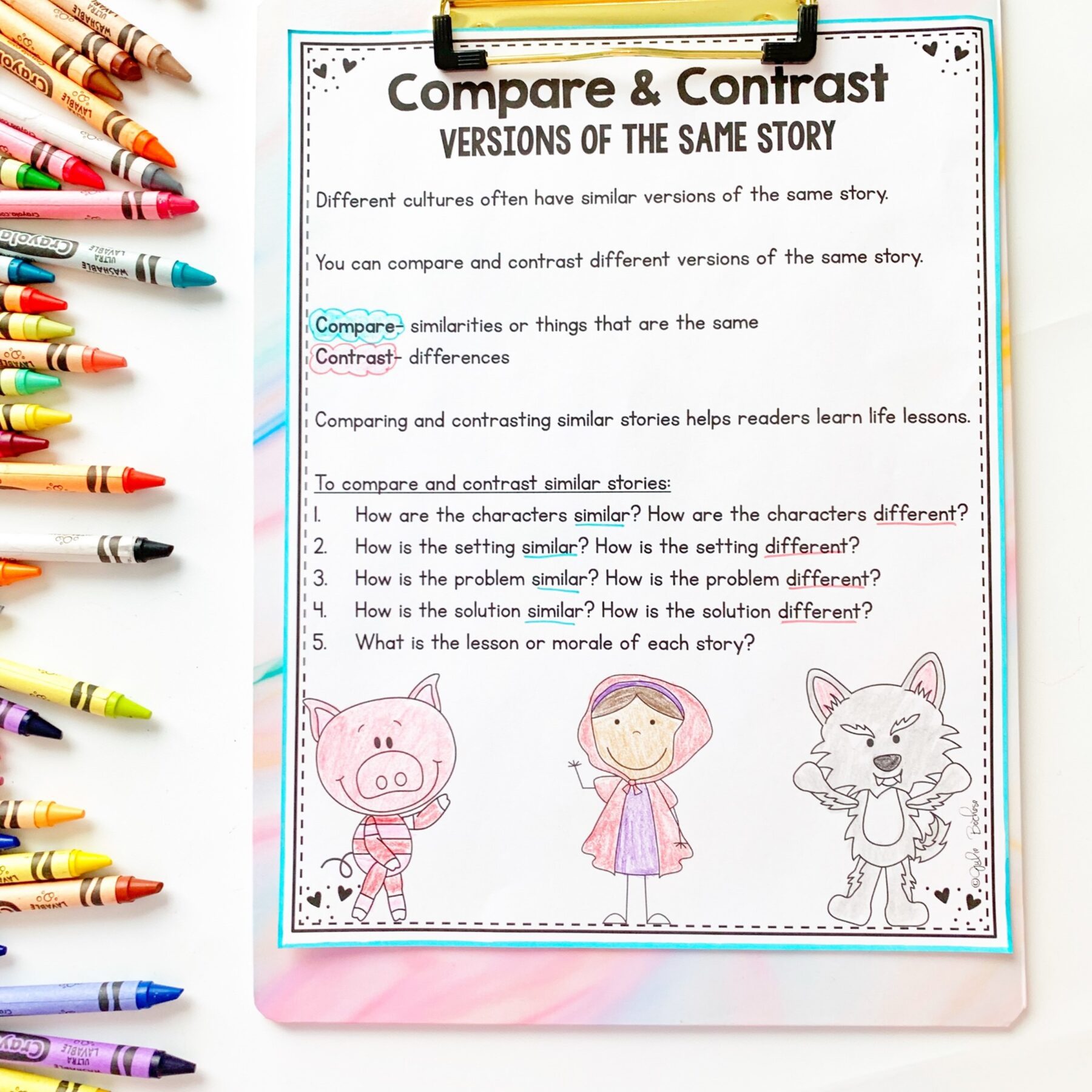 Compare & Contrast Fiction - 2nd & 3rd Florida BEST - ELA.2.R.3.3 & ELA.3.R.3.3 - Image 2