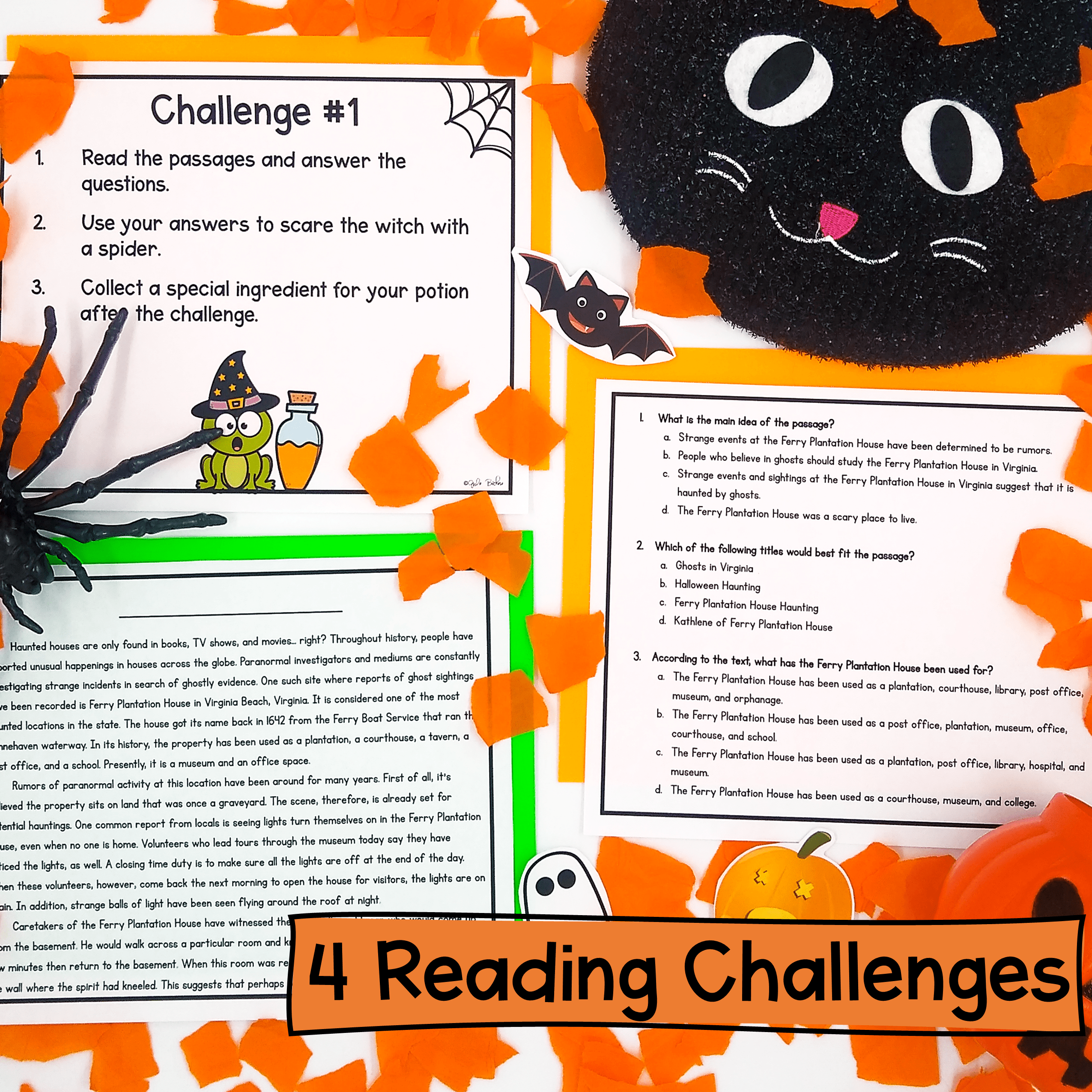Haunted House Halloween Reading Comprehension Escape Room Activity 4th 5th Grade - Image 2