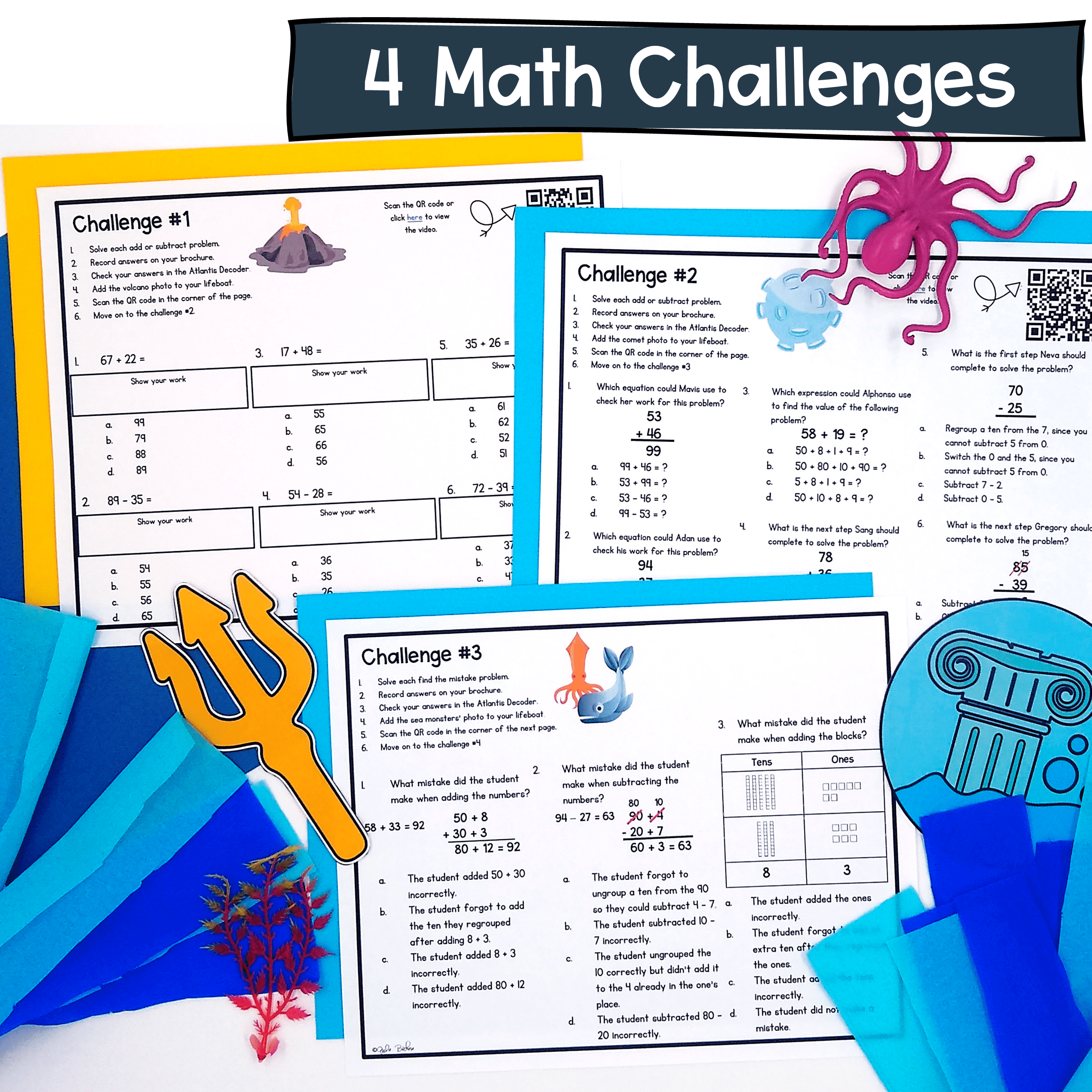 Add & Subtract to 100 - 2nd Grade Math Escape Room & Webscape Digital Activities - Image 2