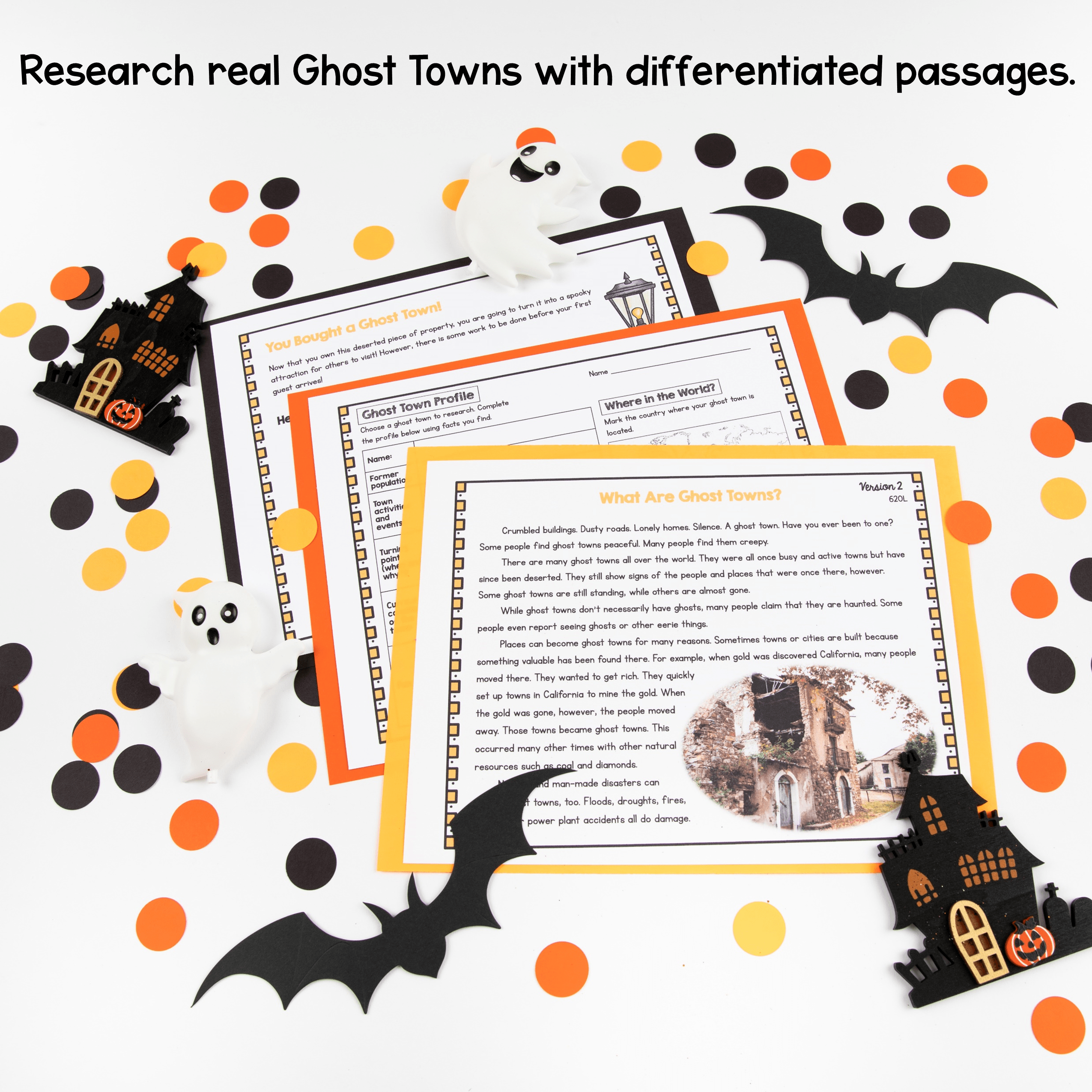 Halloween Activity PBL Design a Ghost Town Math & Reading Project Based Learning - Image 2