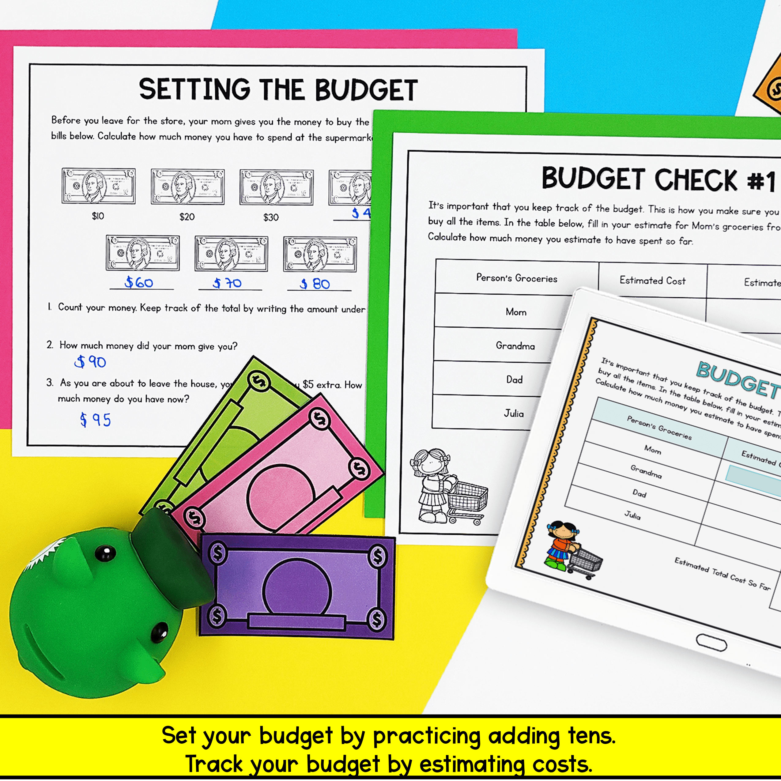 1st Grade Math PBL Add, Subtract, Word Problems Money Project Based Learning - Image 2
