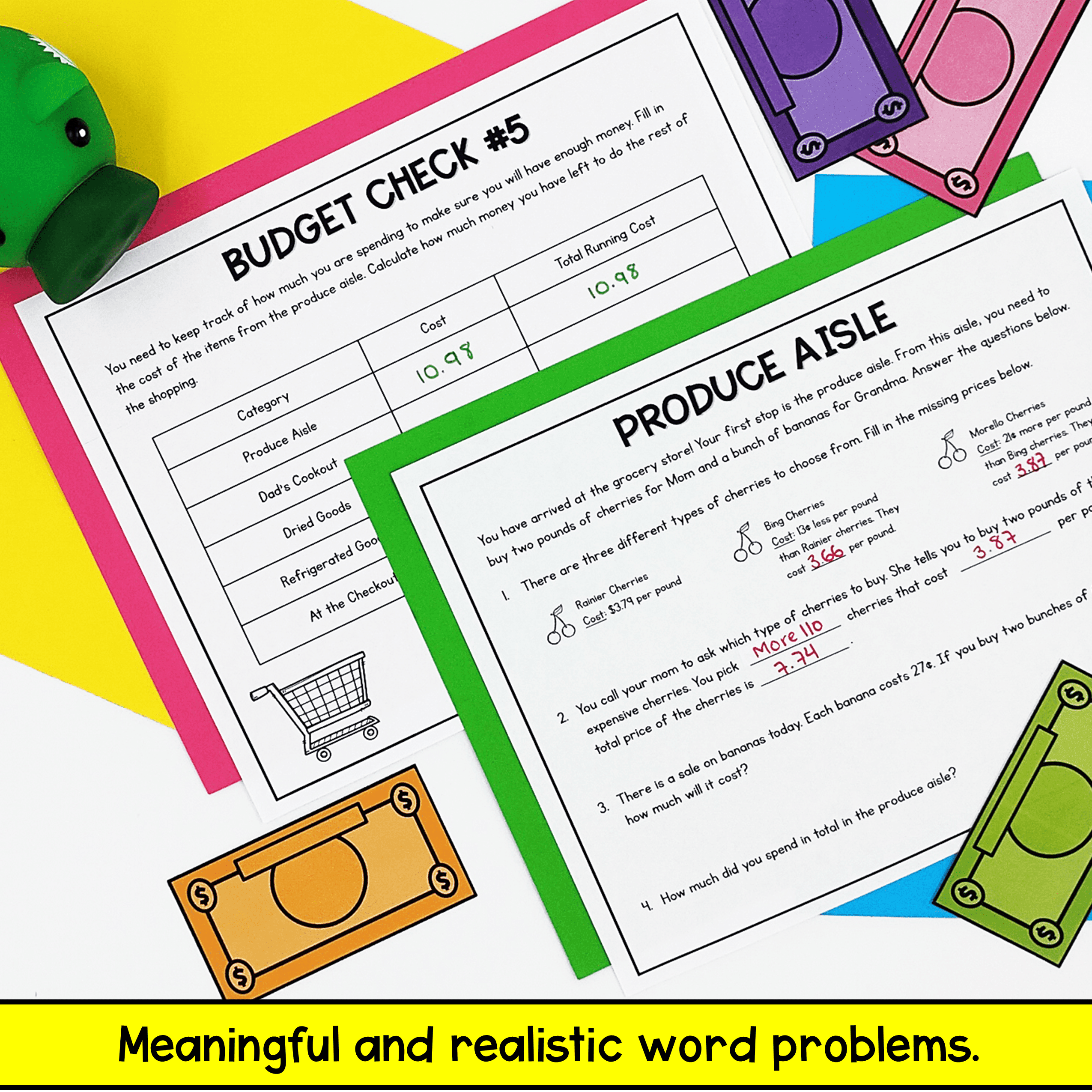 5th Grade Math PBL - Budget & Money Supermarket Spree Project Based Learning - Image 2