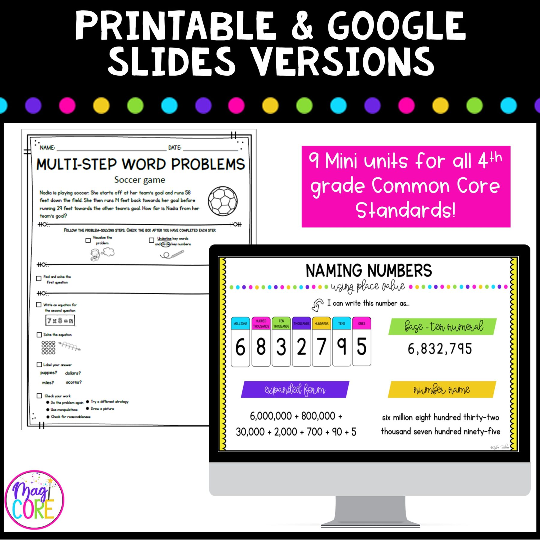 4th Grade Math Year Long Bundle - Print and Digital - Image 2