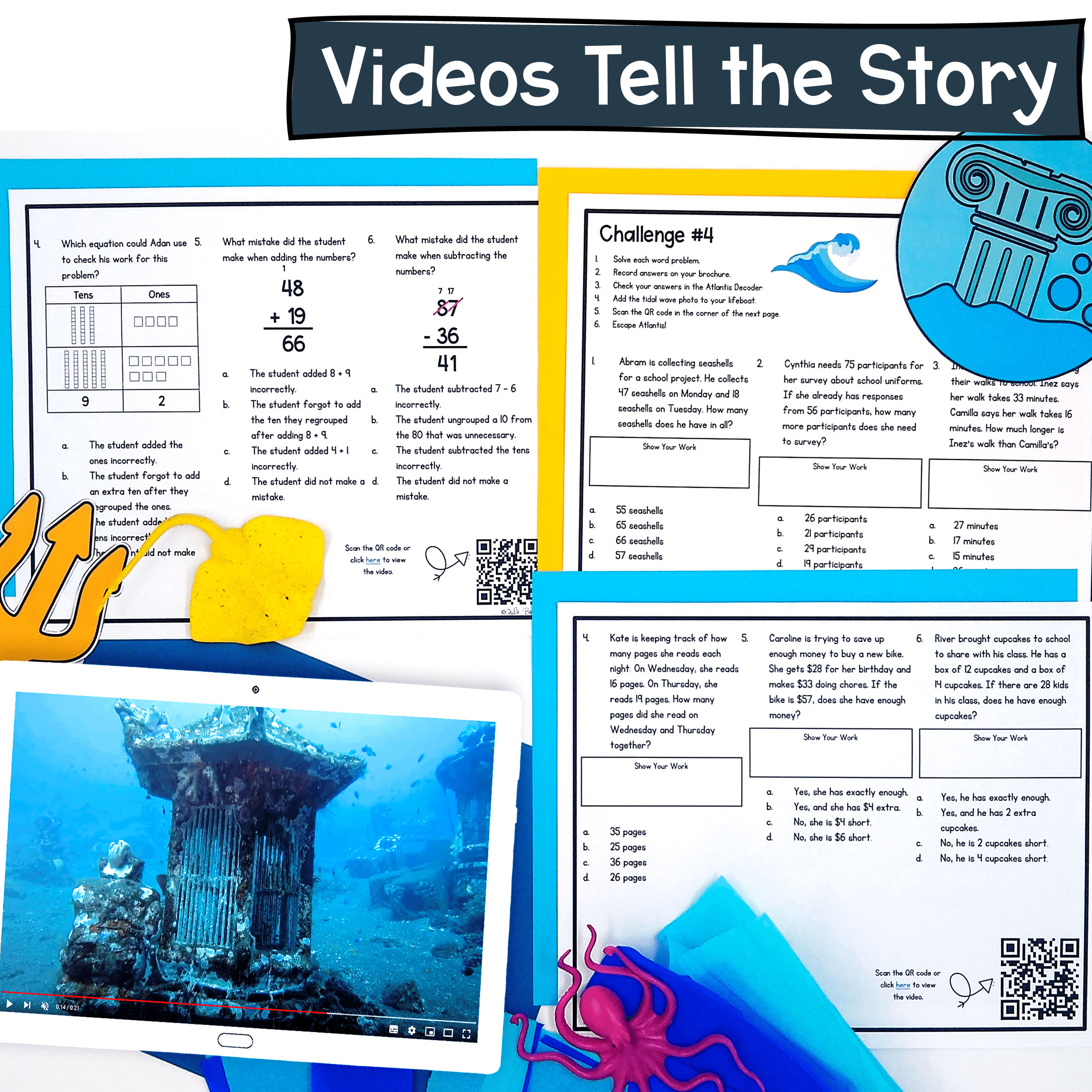 Add & Subtract to 100 - 2nd Grade Math Escape Room & Webscape Digital Activities - Image 3