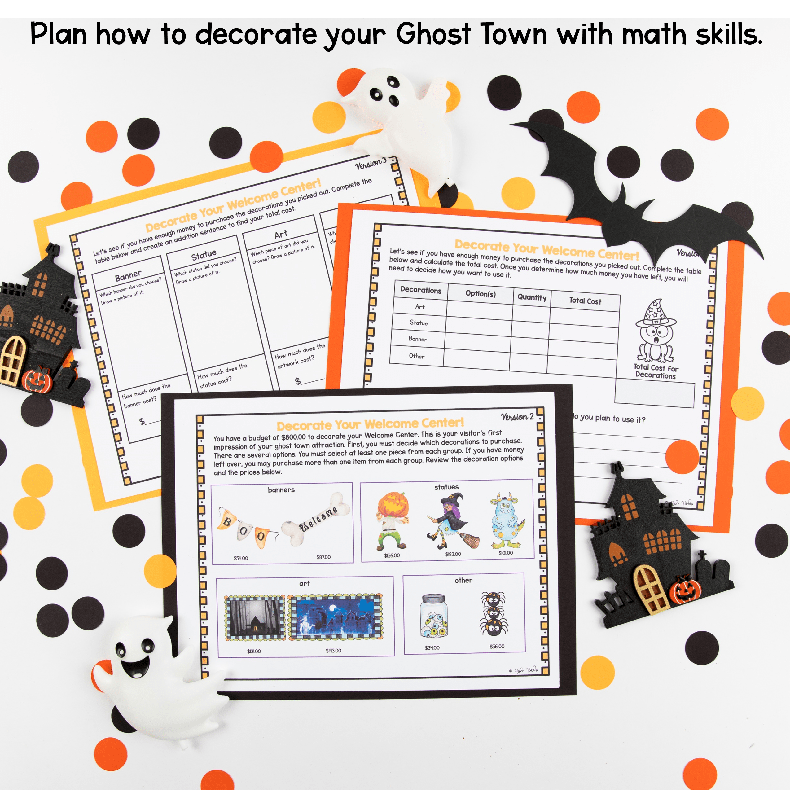 Halloween Activity PBL Design a Ghost Town Math & Reading Project Based Learning - Image 3