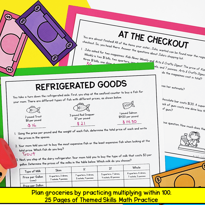 3rd Grade Math PBL - Budget & Money Supermarket Spree Project Based Learning - Image 4