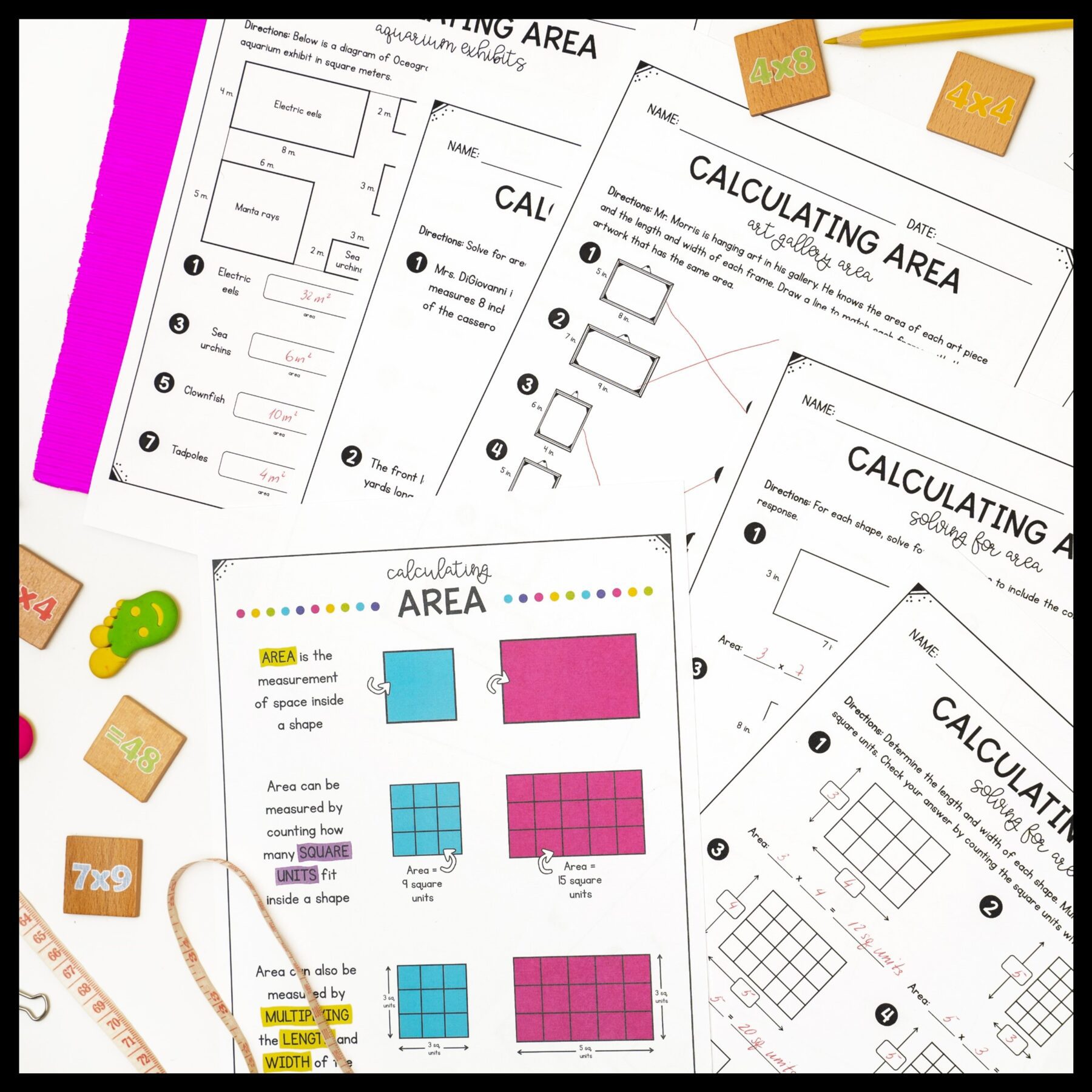 Calculating Area - 3rd Grade Math Unit - Printable & Digital Formats 3.MD.C.7 - Image 4