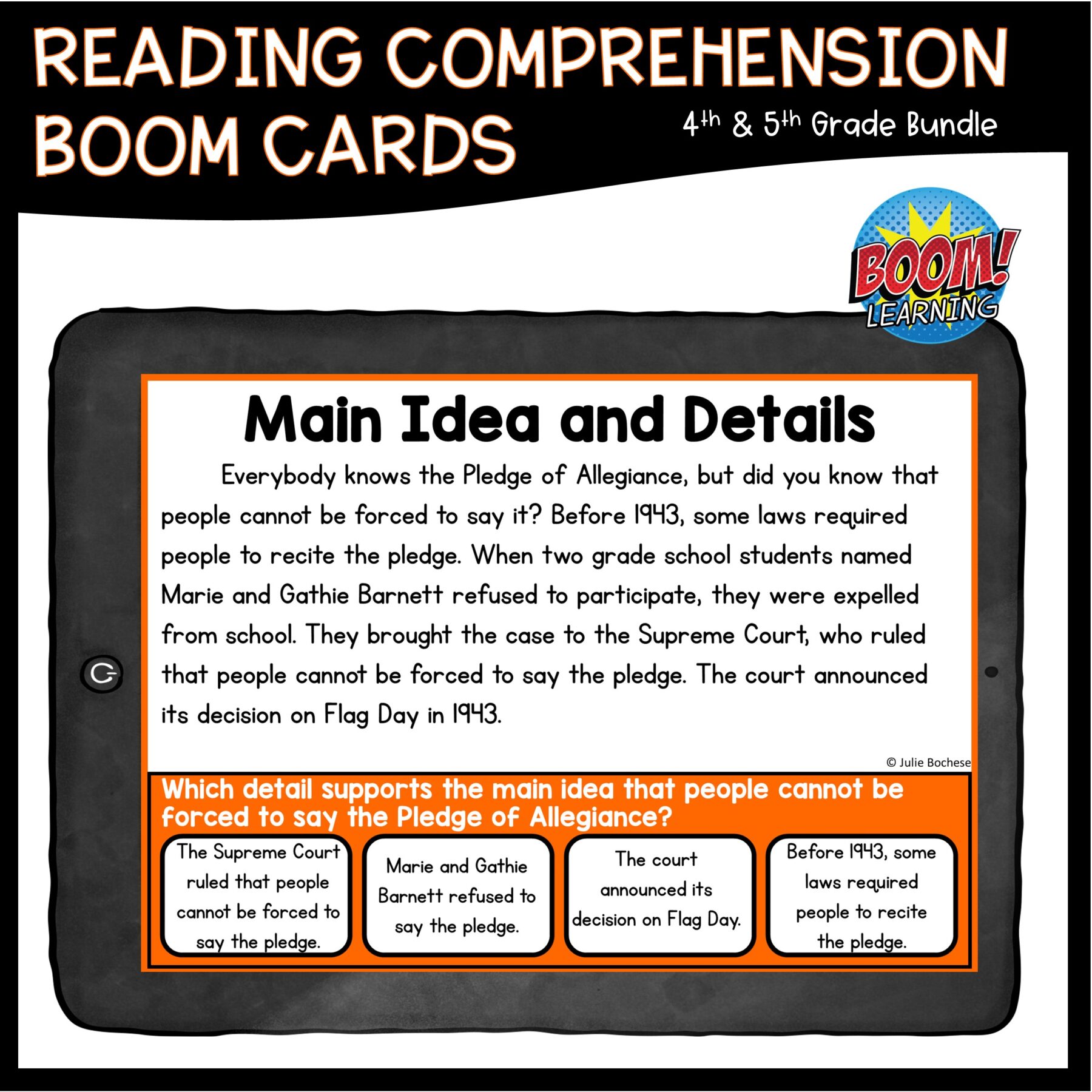 Reading Task Card Bundle - Print and Boom Learning 4th and 5th Grade - Image 4