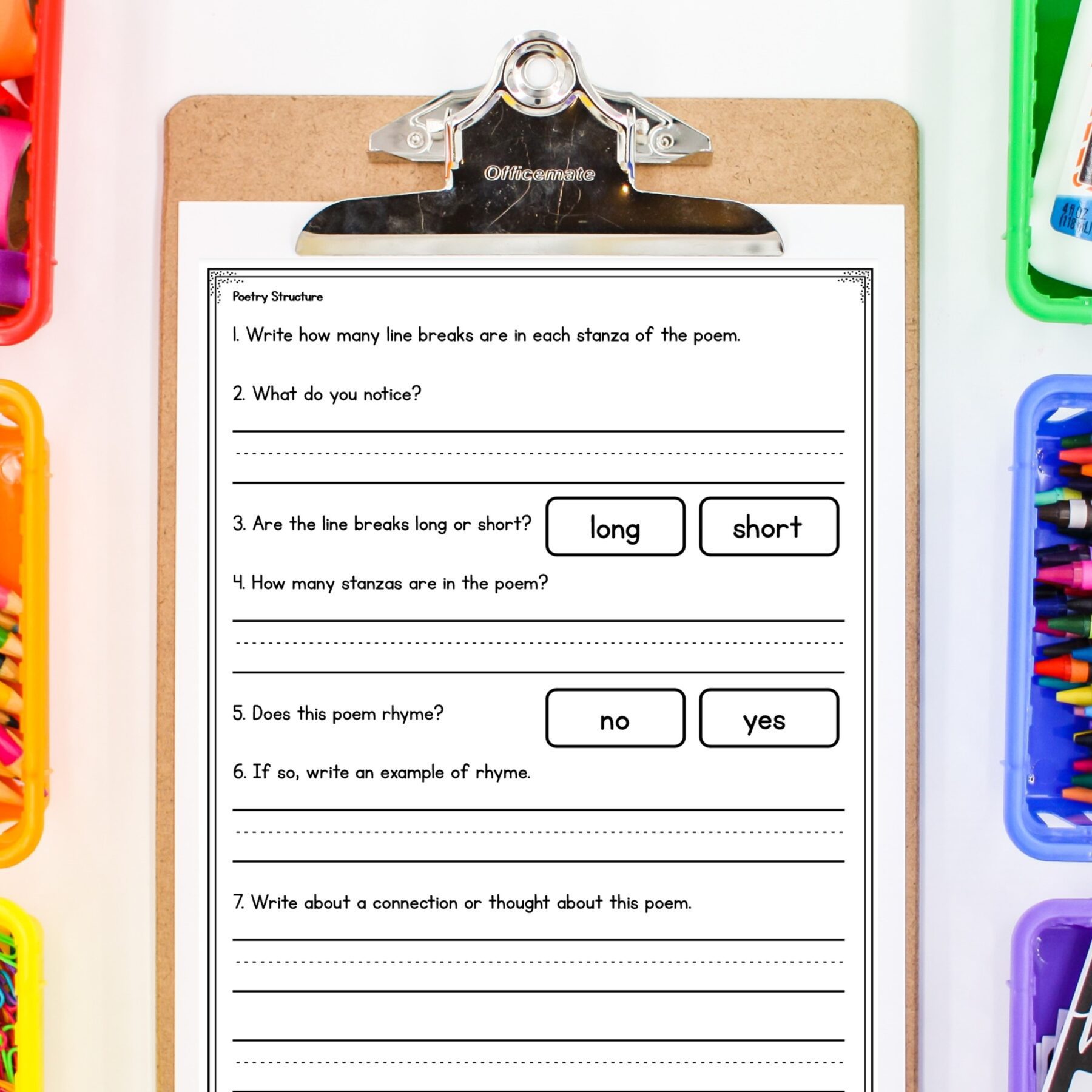 Poetry Structure - 1st Grade Florida BEST Standards - B.E.S.T. ELA.1.R.1.4 - Image 4